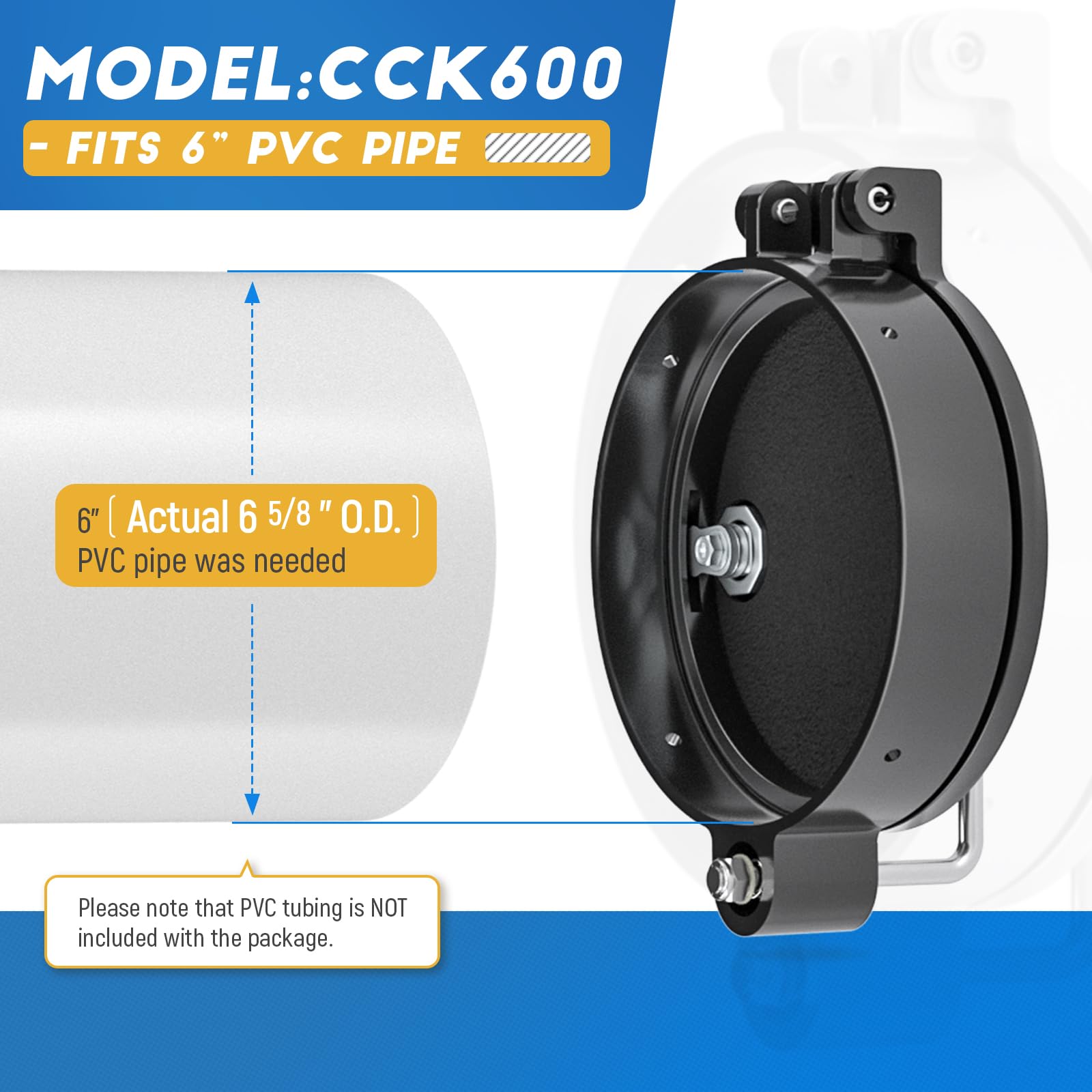 AA Products Inc. Universal Conduit Carrier Kit for 6" PVC Pipe, Black, No Drilling Required, Aluminum Material