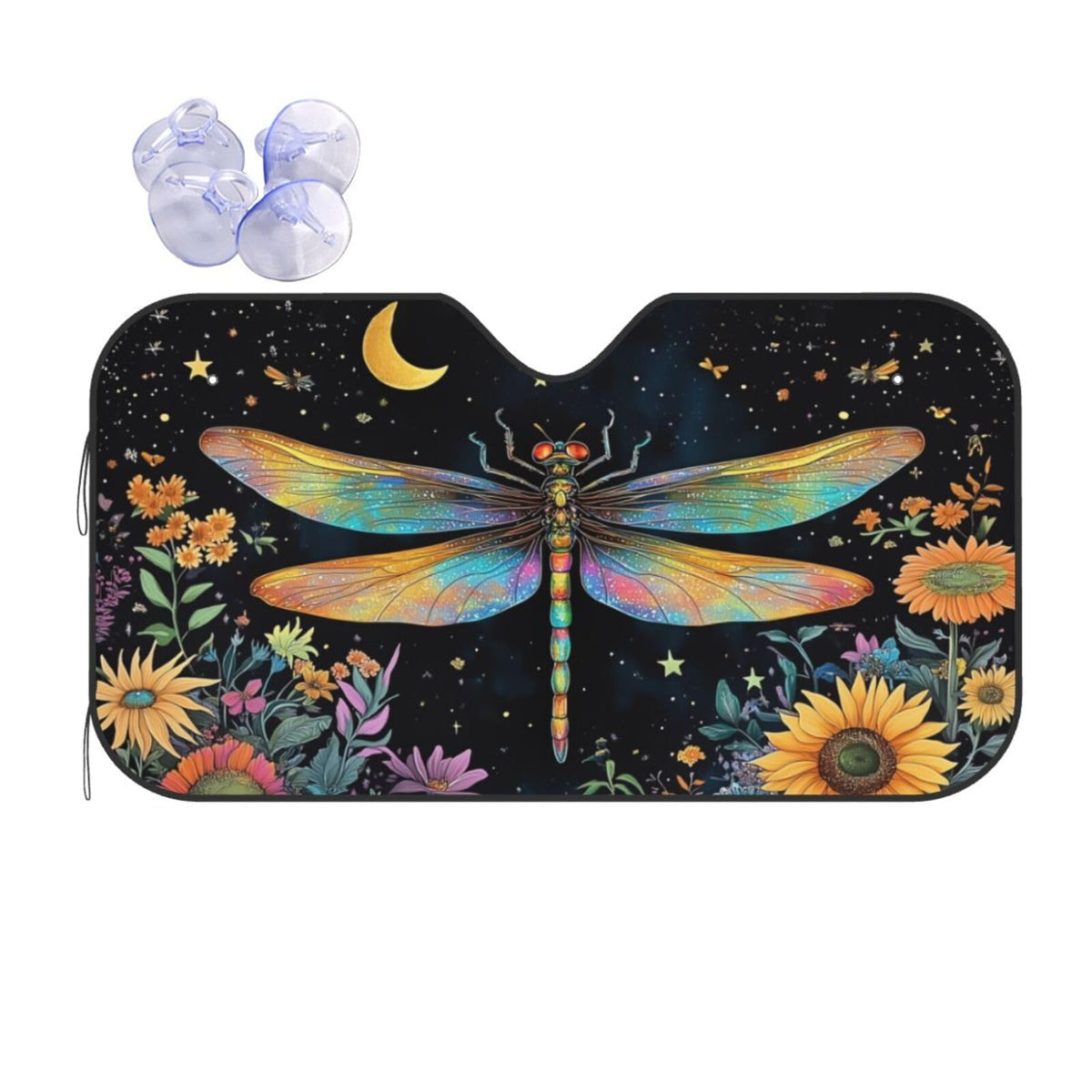 Floral Dragonfly Car Sun Shade Windshield Sunshade Foldable Front Window Shield Cover for Truck SUV