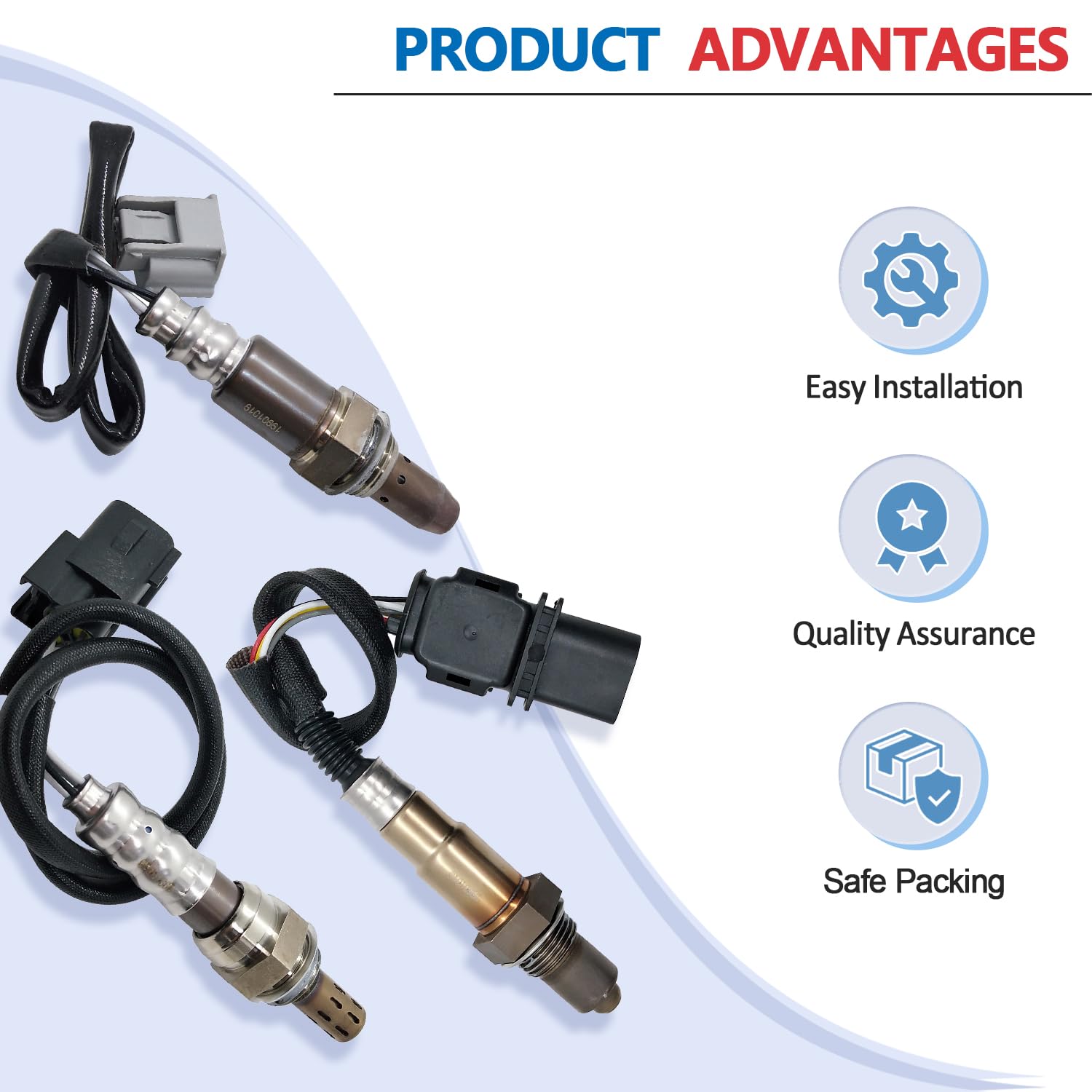 Maxfavor 2Pcs Oxygen Sensor Direct Replacement For Honda 2005 2004 2003 2002 2001 Civic 1.7L O2 Sensor 234-4092 234-4123 Upstream Downstream 02 Sensor(D17A7 Engine Only)