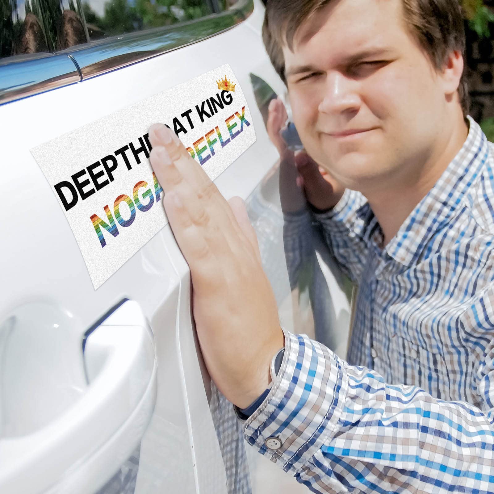 Frienda 10 Pcs Funny Rainbow Magnetic Bumper Decals - Colorful PVC Car Stickers for Vehicles, Trucks, Luggage, Windows, Refrigerators