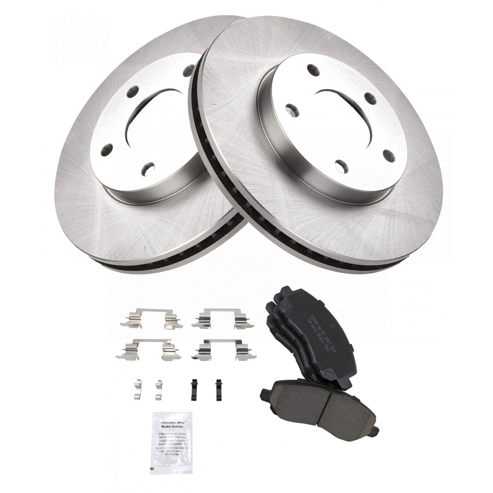 Trq Front Brake Pad & Rotor Kit Brake Pads Brake Rotor Ceramic Compatible With 2001-2005 Chrysler Sebring Dodge Stratus Mitsubis