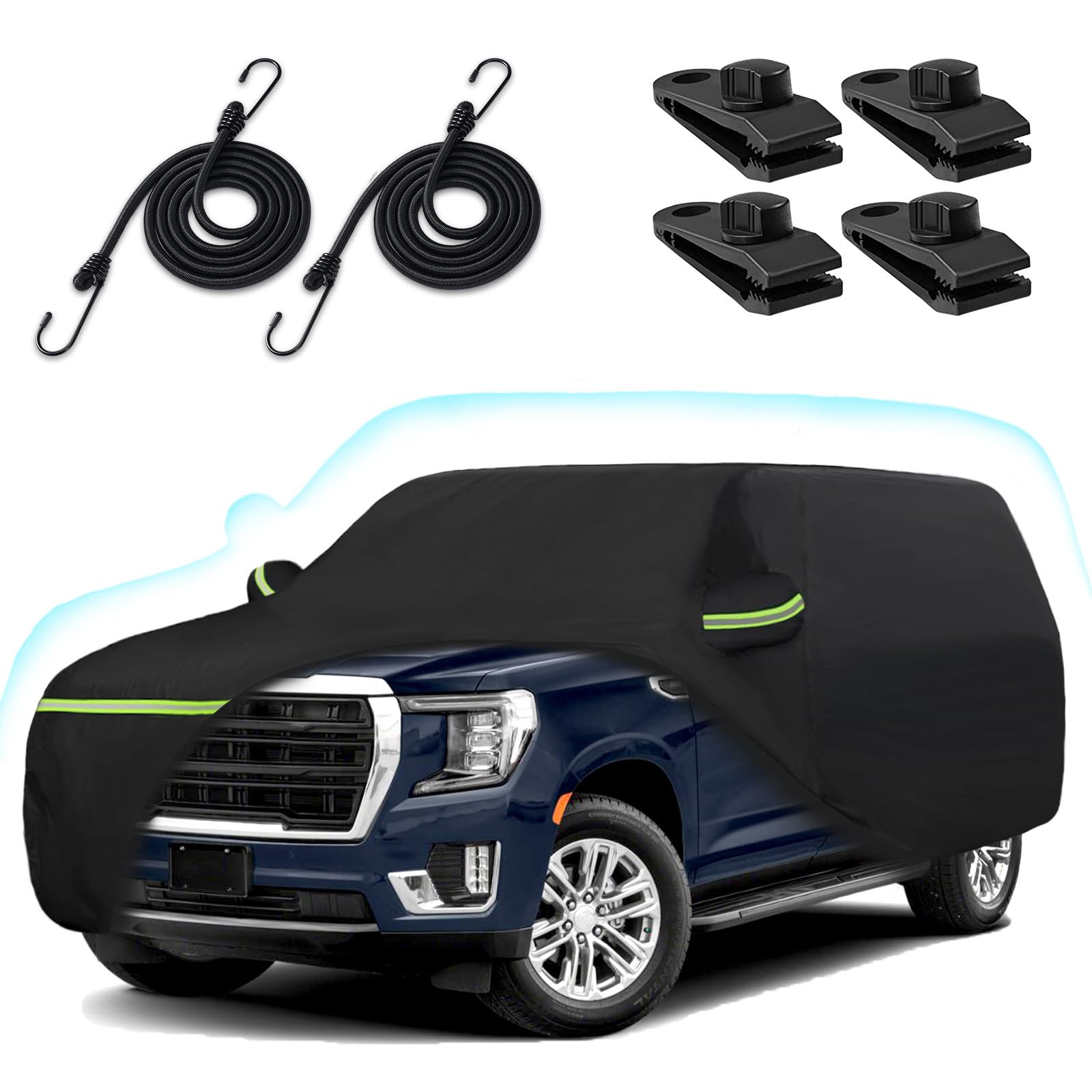 Car Cover for 2007-2025 Chevrolet Tahoe/Cadillac Escalade/GMC Yukon, 6 Layers Heavy Duty Waterproof Sun Rain UV Dust Snow Protec