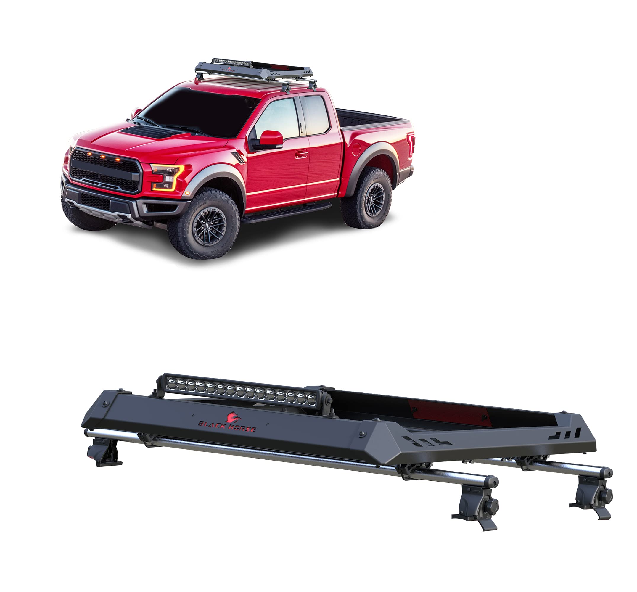 Black Horse Traveler Roof Rack Silver Compatible With 2013-2023 Chevrolet Silverado 15002015-2020 Ford F-1502013-2023 Ram 15002019-2023 Chevrolet Silverado 15002019-2023 Ram 1500-Trrb160S