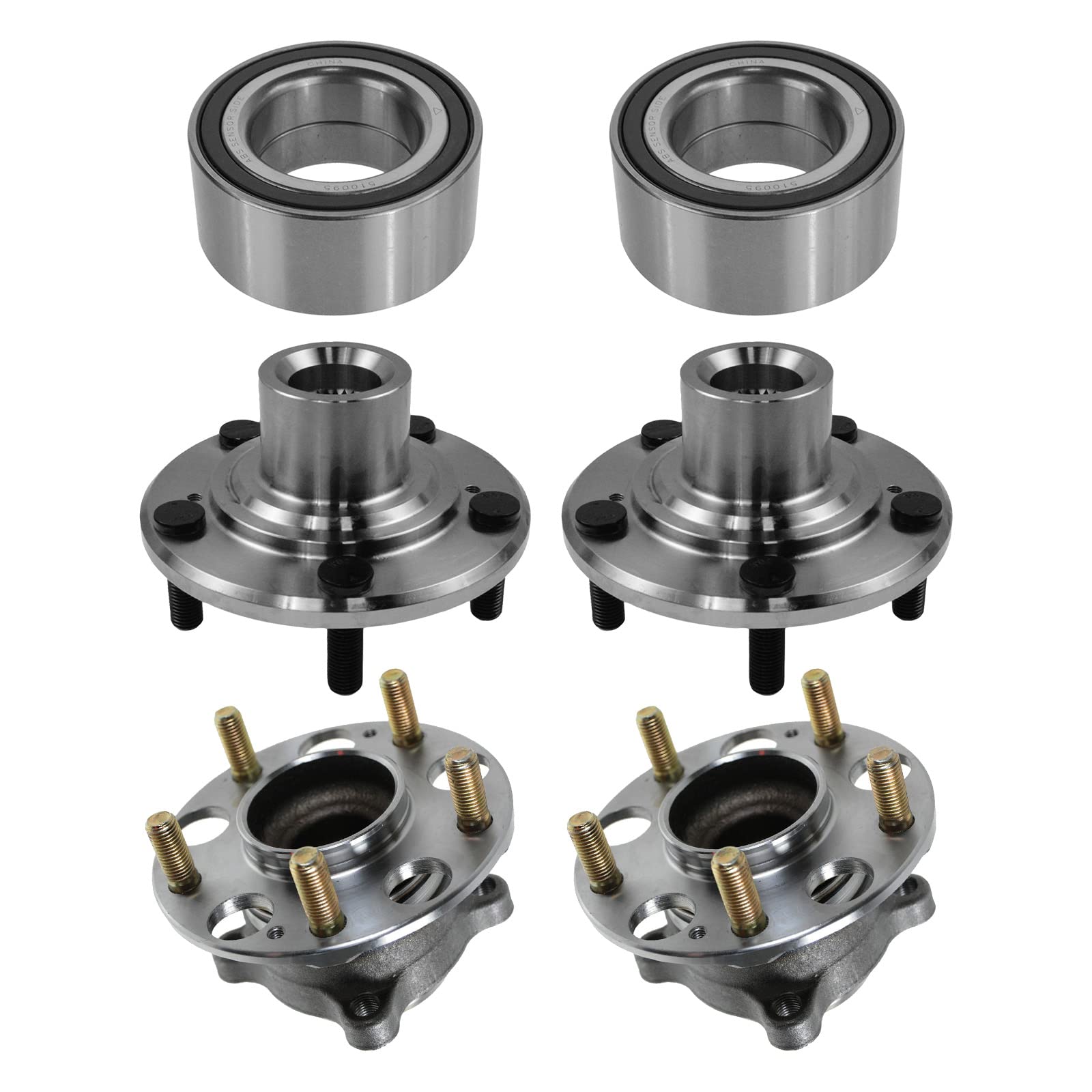 Trq Wheel Hub Bearings Assembly Set Compatible With 2009-2014 Acura Tsx 2008-2012 Honda Accord