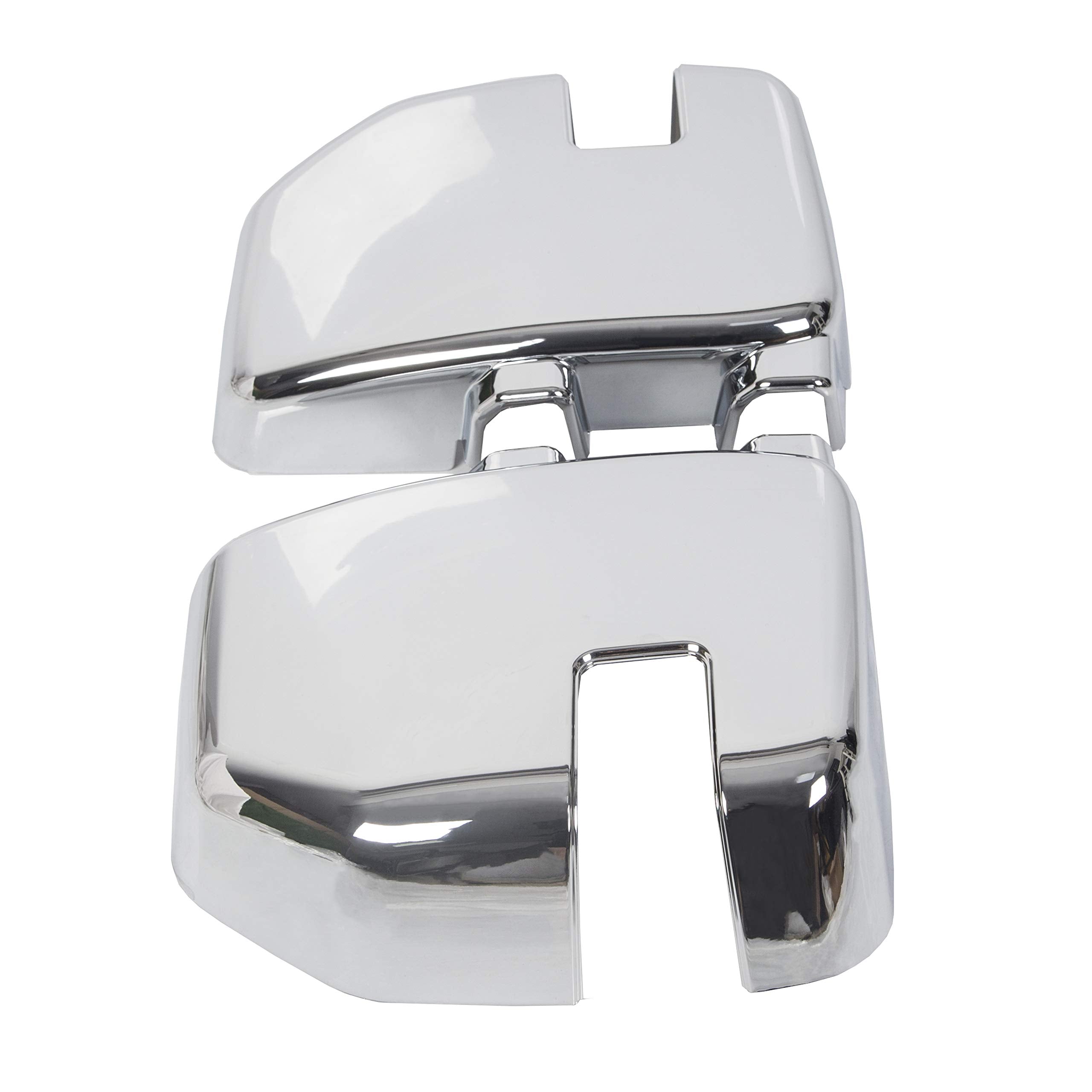 Ecotric Full Tow Mirror Covers Cap Compatible With 17-21 Ford F250 F350 F450 Super Duty Triple Chrome Plated