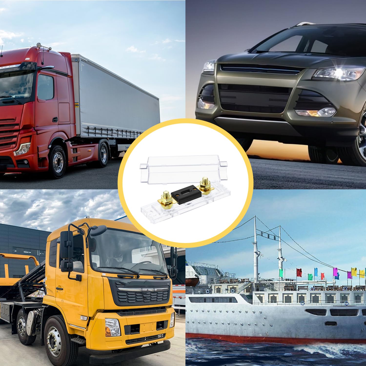 Smseace 6Pack 100Amp/100A Anl Fuse Compatible With 12V & 24V Systems For Audio Marine Vehicle Video System Gold-Plated Anl Fuses