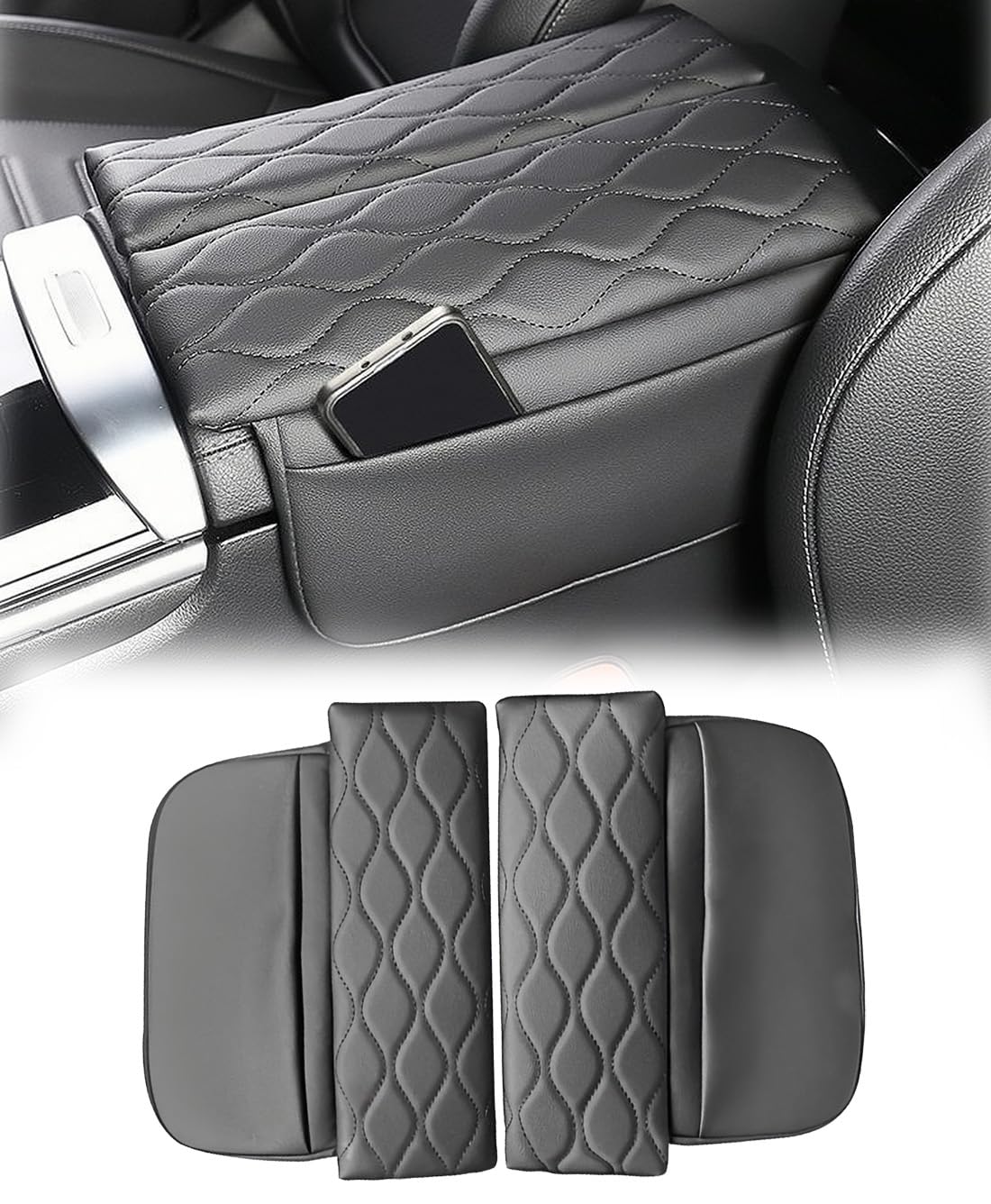 Center Console Armrest Cover for Mercedes Benz GLC X254 350e 300 2023-2025, C Class C300 2022-2025, Leather Armrest Console Cove