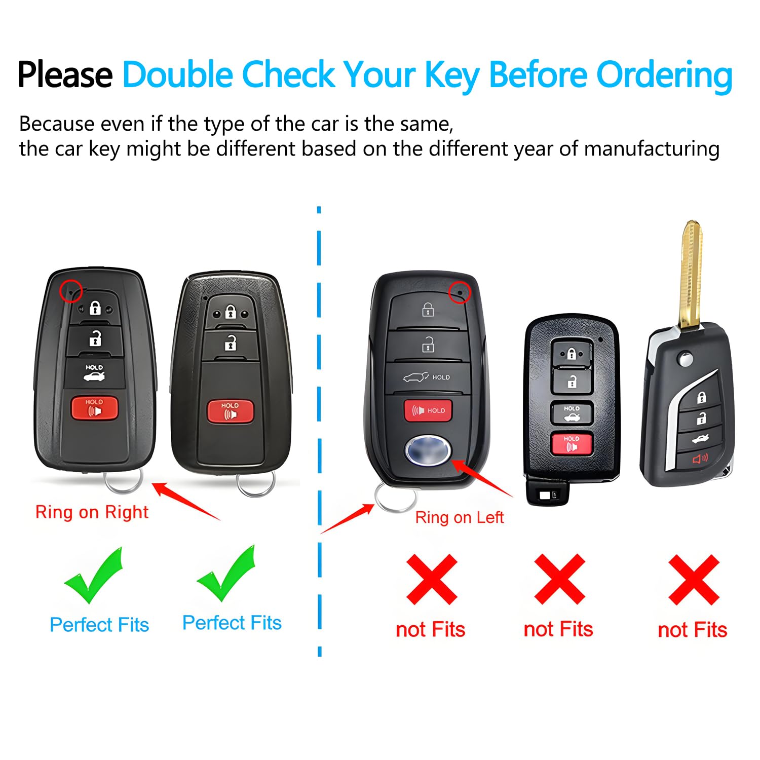 Autophone Compatible With Toyota Key Fob Cover With Keychain Fit For 2020-2022 Highlander Prius Corolla 2018-2024 Camry Rav4 Ava