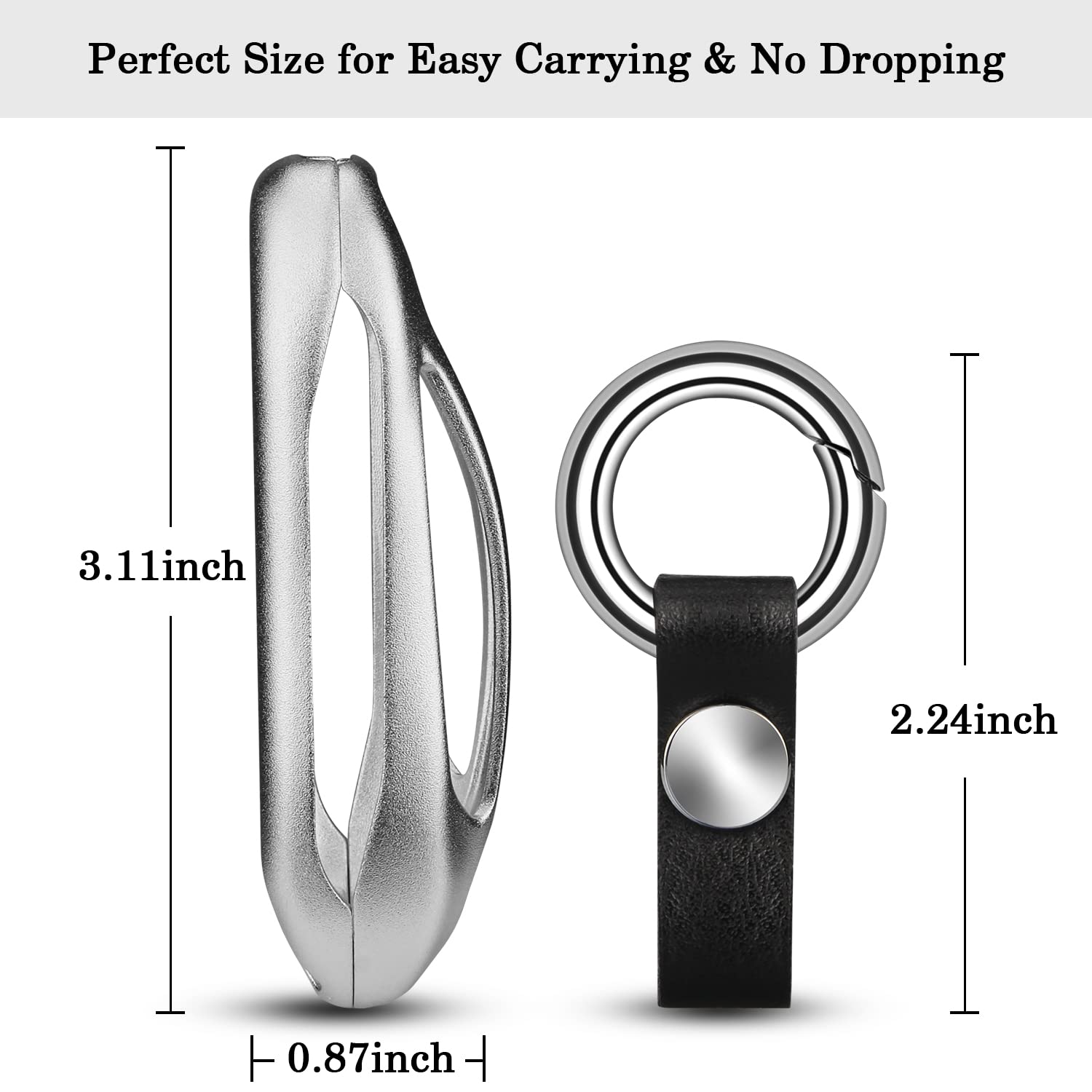 Qbuc For Tesla Key Fob Cover With Keychain Compatible With Tesla Model X Keyless Protection Case Smart Remote Accessories (Silve