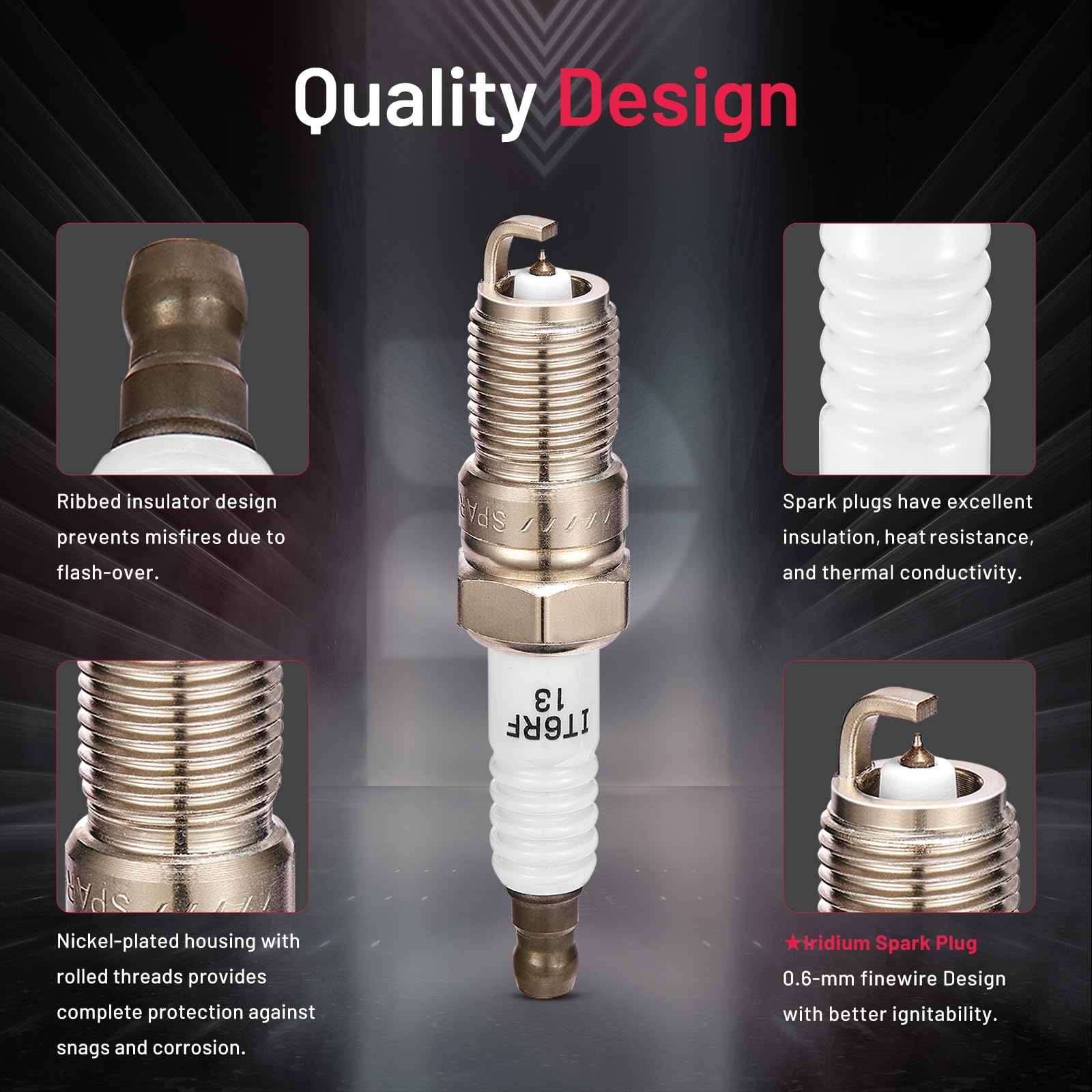 Bdfhyk 6Pcs Spark Plug Compatible With Mazda Tribute Mercury Mariner Montego Sabler,Import Material 3.0L V6 Replacement For Sp-4