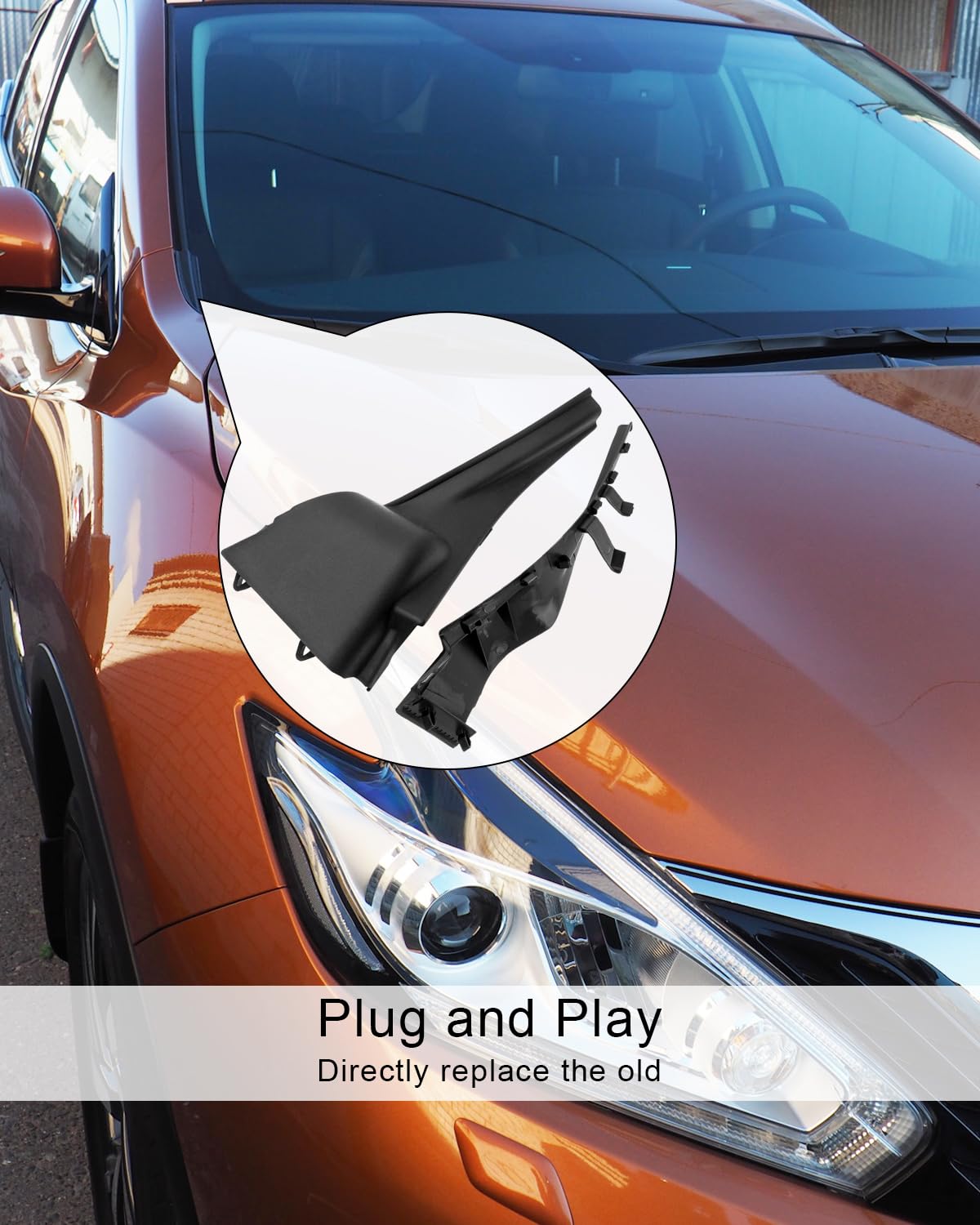 Front Windshield Wiper Cowl Cover LH and RH Fit for Nissan Murano 2015 2016 2017, Fender to Cowl Hood Side Seal Extension Trim P