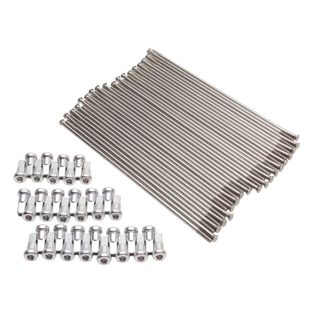 Tusk Motorcycle Spoke Kit - Rear 16' Silver Spoke/Silver Nipple