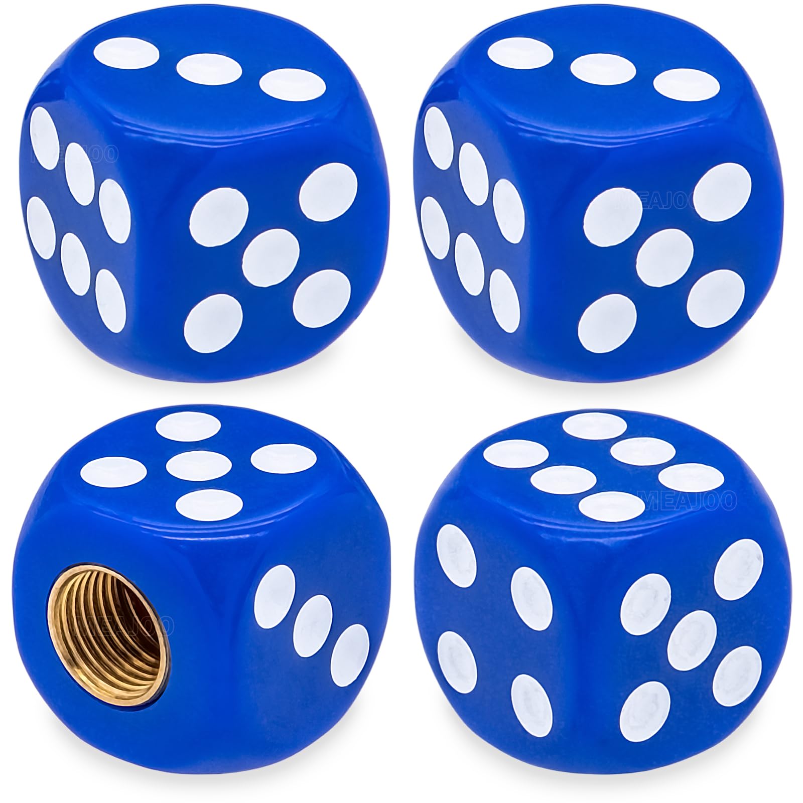 MEAJOO 4PCS Dice Tire Valve Stem Caps, Waterproof Airtight Car Wheel Tire Air Caps Universal Tire Valve Stem Covers for Cars, SU