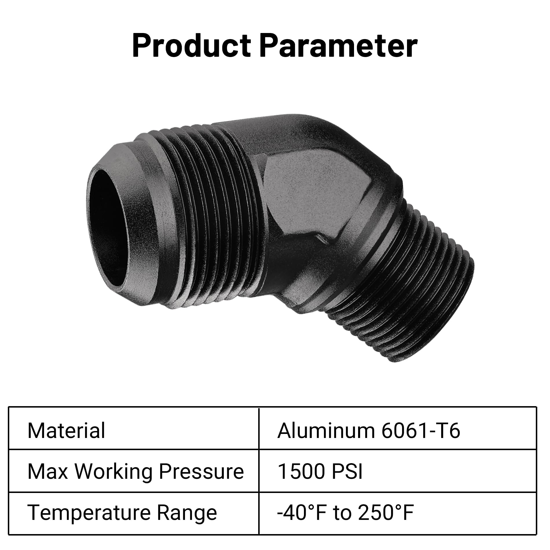 Evil Energy 16An Male Flare To 3/4'' Npt Pipe 45 Degree Fitting Adapter Aluminum Black