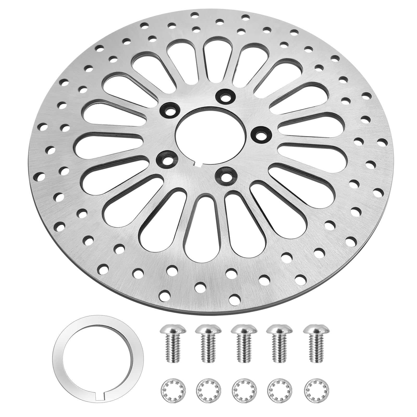 1 Piece Front Rotor 11.5'' - Compatible with Harley Rotor Touring Sportster Dyna Early Super Glide Brake and Rotor Kit with Fron