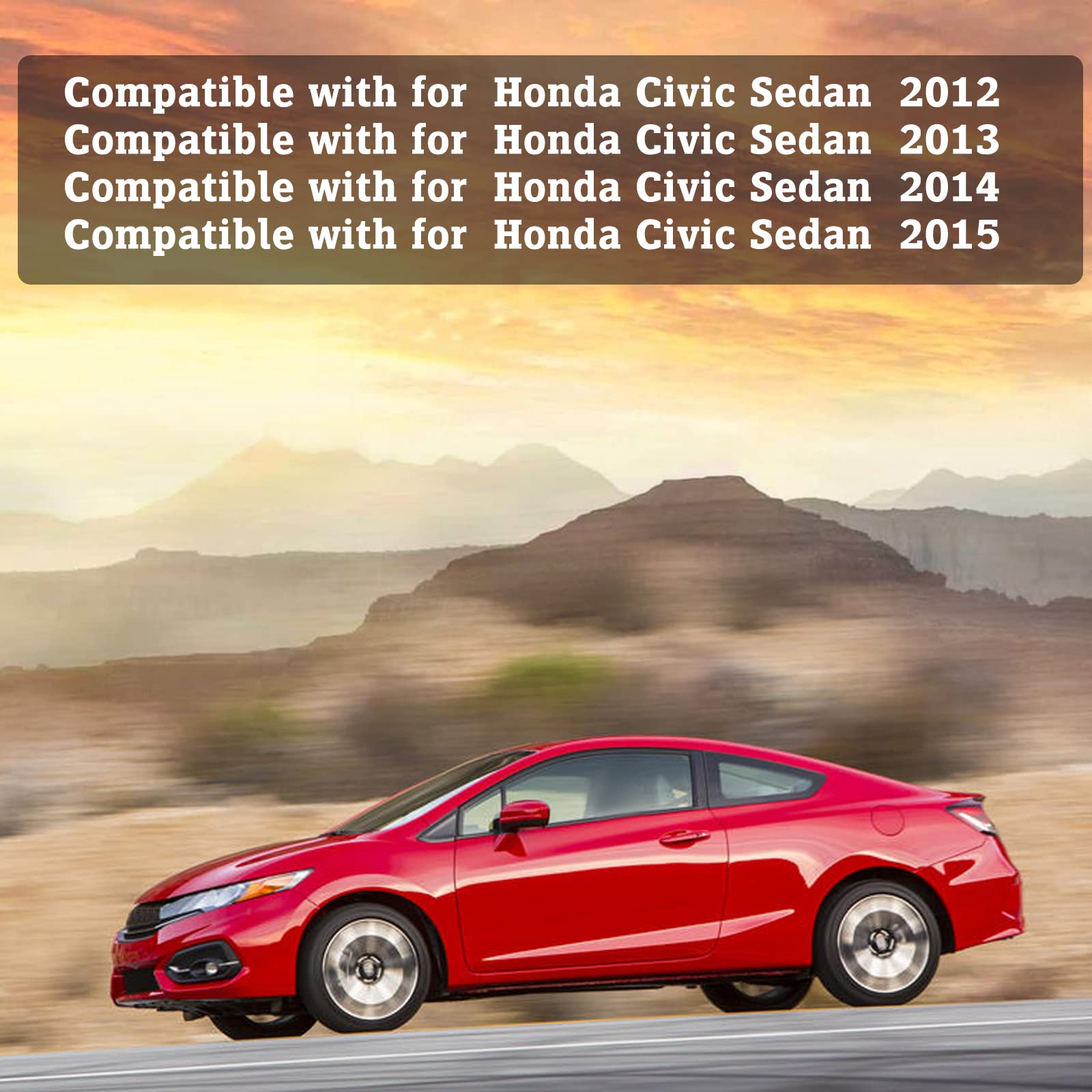 Bdfhyk Mud Flaps Splash Guards 4Pcs Front & Rear Side Mud Guards Compatible For 2012-2015 Honda Civic Sedan Only,With Fender Fla