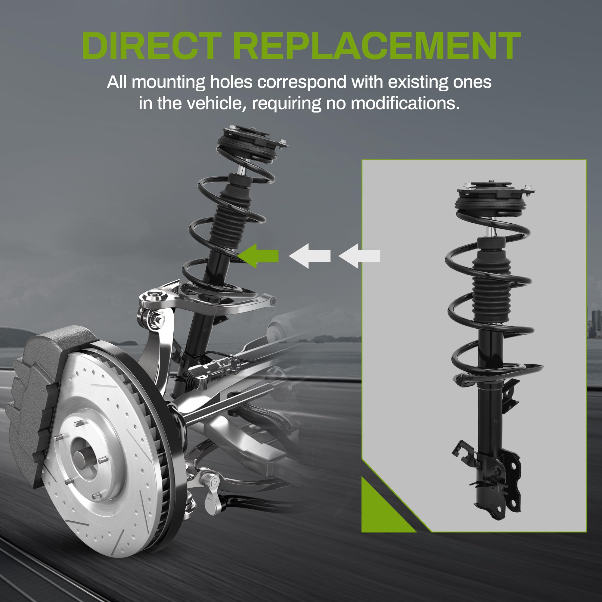 Autosaver88 Front Complete Struts Rear Shocks Assembly Compatible With 2008-2012 Rogue