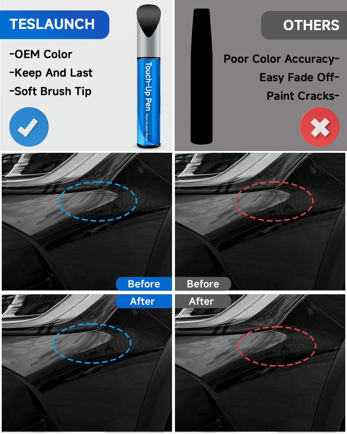 218 Attitude/Midnight Black Metallic Touch Up Paint Compatible with Toyota Exact Match Touch Up Paint Car Scratch Repair
