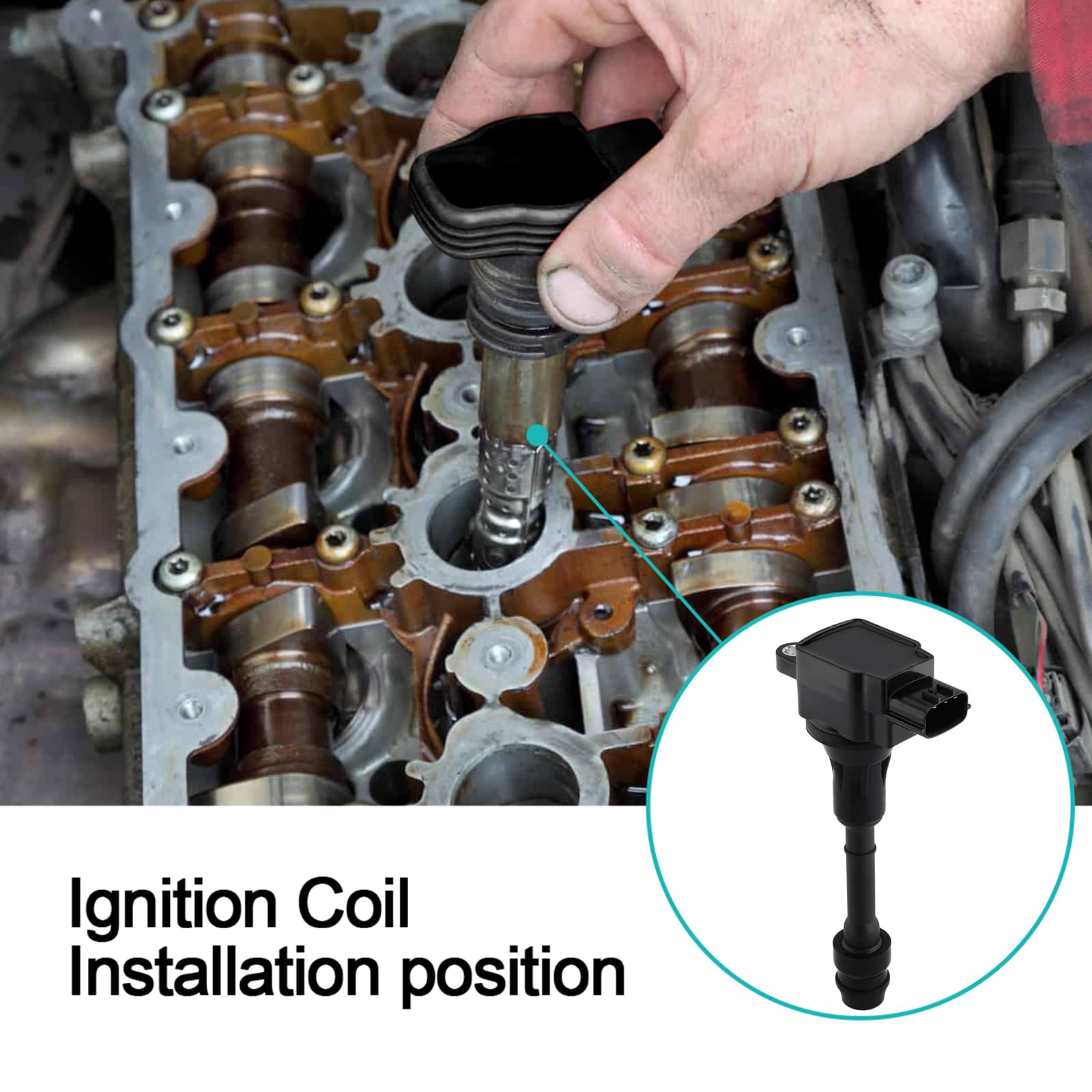 AULINK UF350 Ignition Coil Pack (2.5L L4 Only) 4PCS For Altima 2002 2003 2004 2005 2006,Sentra X-Trail 2002 2003 2004 2005 2006