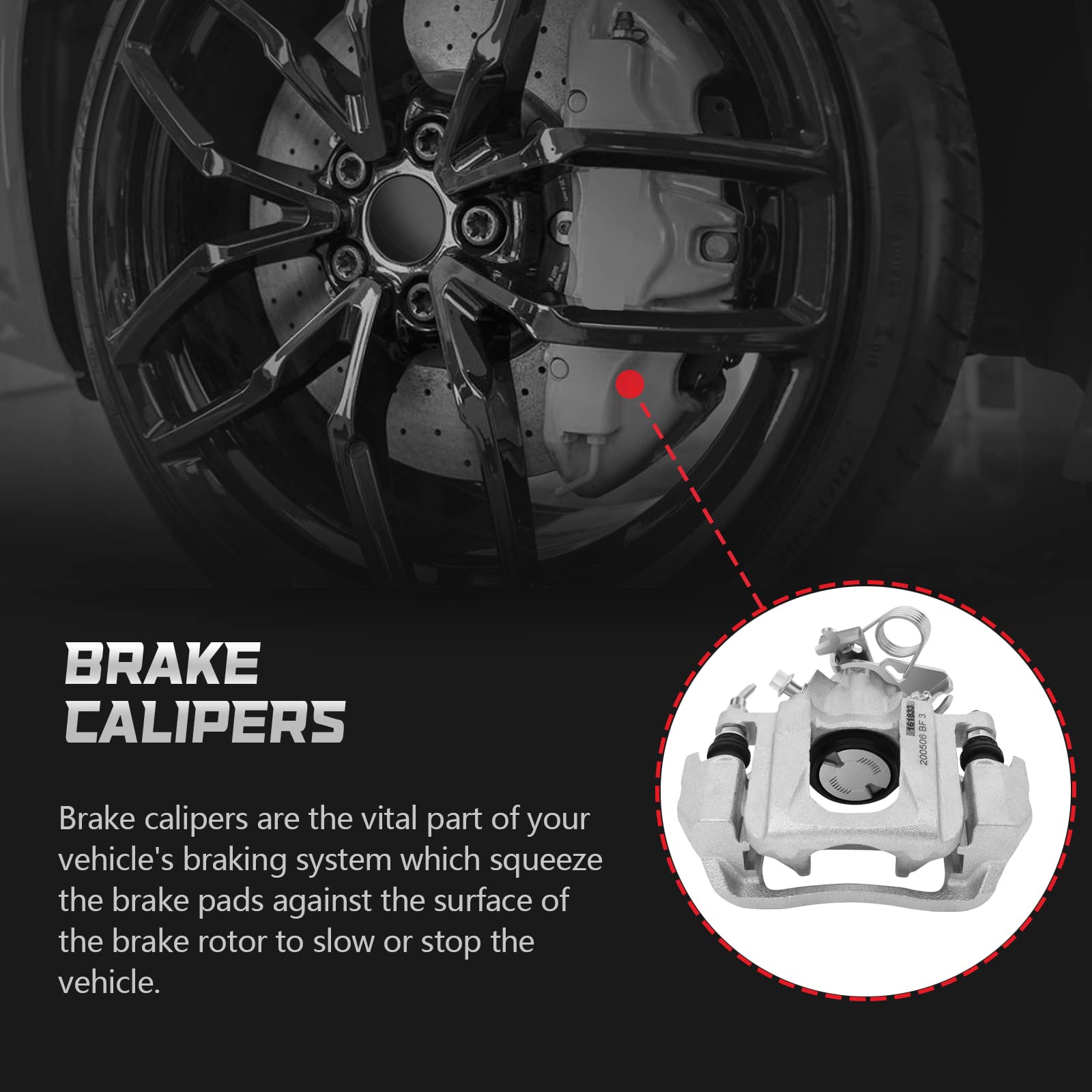 Rear Passenger Brake Calipers Roadfar For 2011-2014 For Ford Edge,2011-2015 For Lincoln Mkx