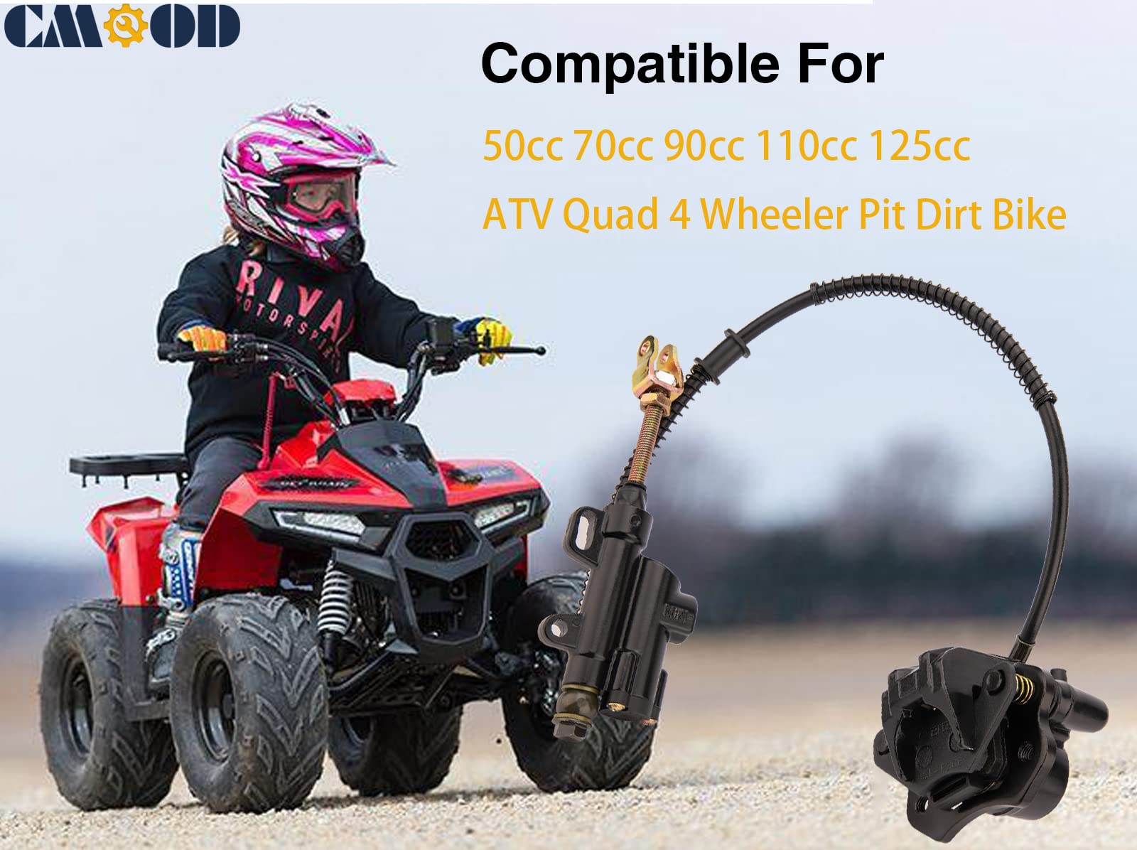 Rear Brake Master Cylinder Caliper For 50Cc 70Cc 90Cc 110Cc 125Cc Chinese Atv Taotao Quad Coolster 3050Hd Four Wheeler