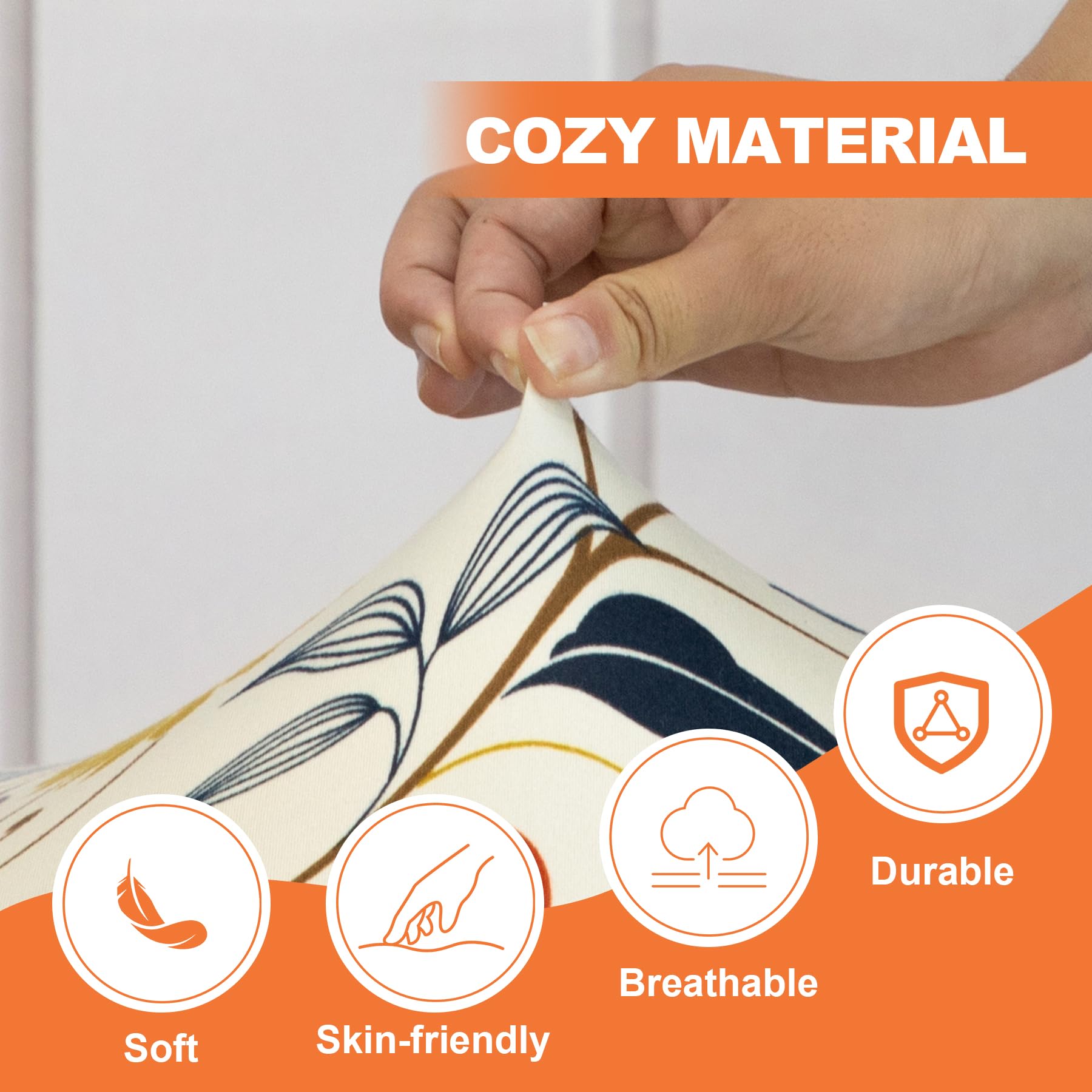 Fuangui Rv Dinette Cushion Covers - Stretch Camper Cushion Booth Seats Replacement - Washable Sofa Furniture Protector (A4, 2 Be