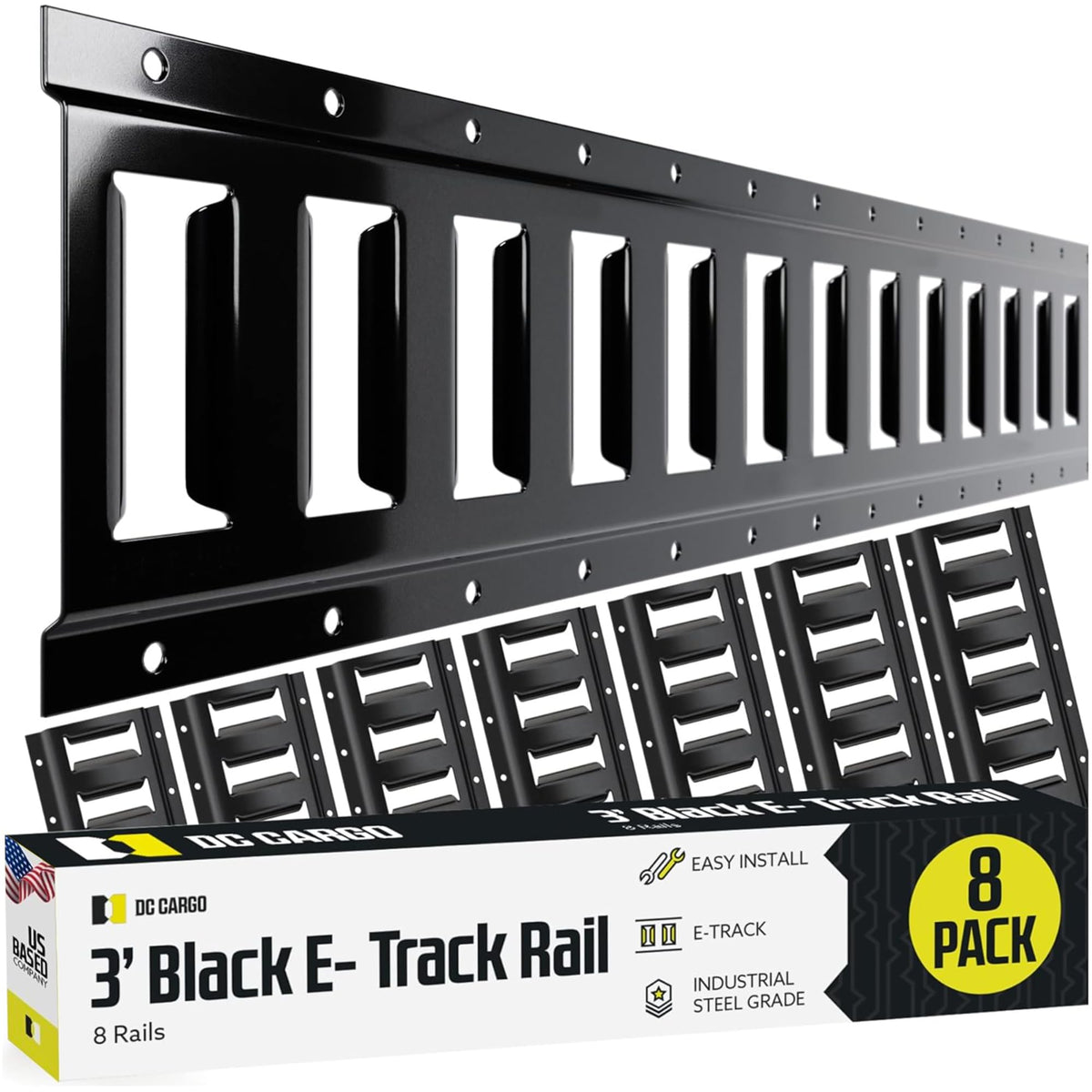 Dc Cargo Mall Indoor E Track Tie Down Rail Kit 3 ' (8 Pack) For Garages, Vans, T WBCARB08NTSTRFV