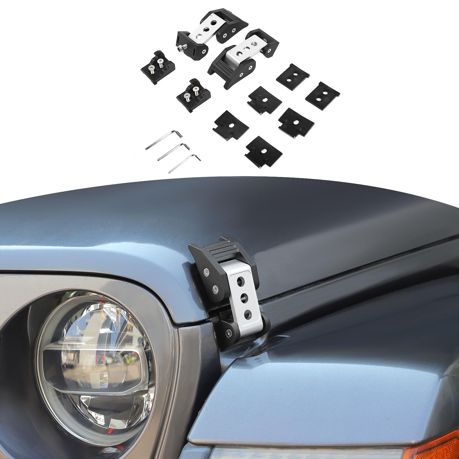 Rt-Tcz For Wrangler Hood Latch Lock Catch, Aluminum Hood Latches For Jeep Wrangler Jk Jku 2007-2017 Jl Jlu 2018 Up Gladiator Jt