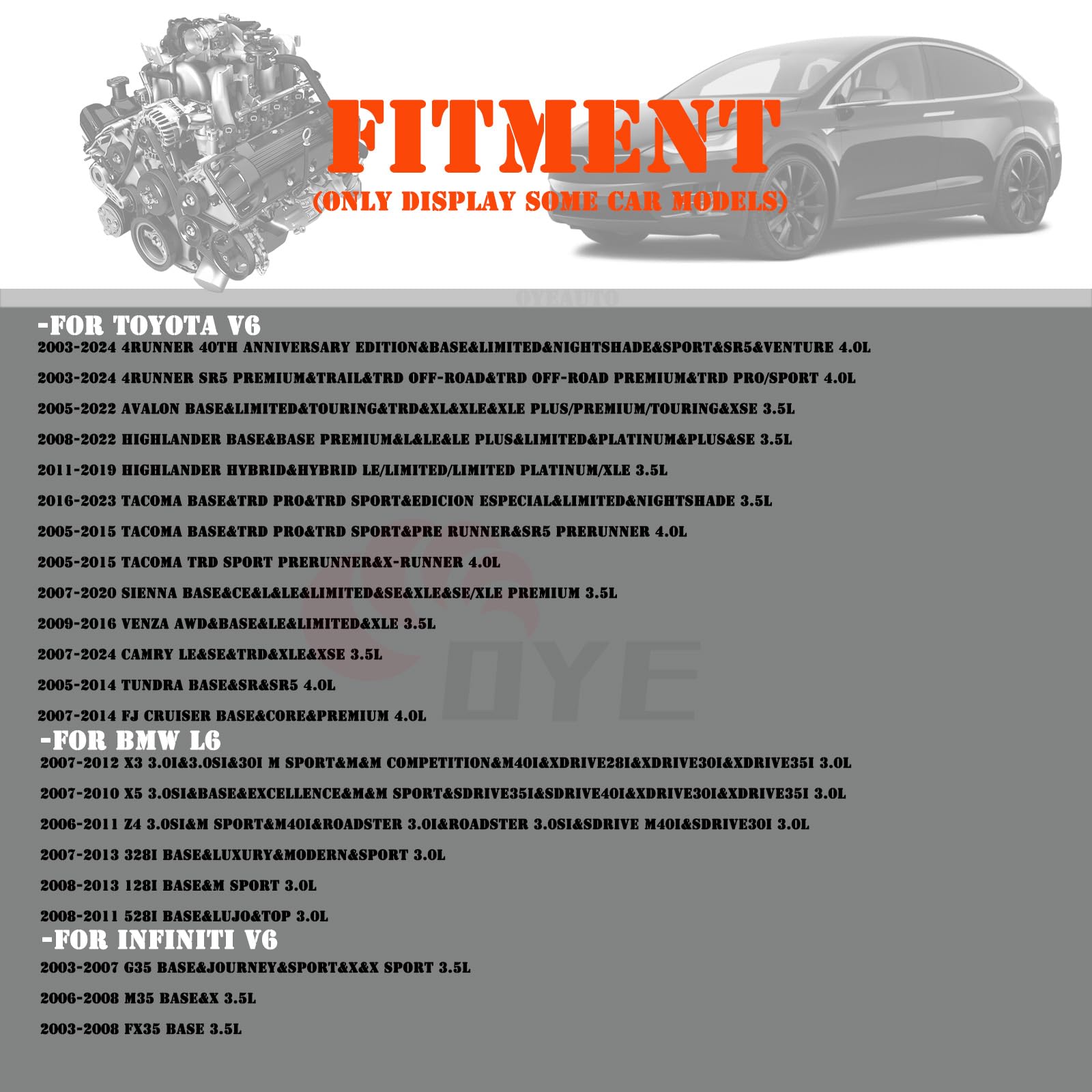 Oyeauto 6240 Iridium Spark Plug 6Pcs 22401-5M015 Plfr5A11 Compatible With Toyota 2002-2024,Bmw 2004-2015,Nissan 2000-2021,Lexus