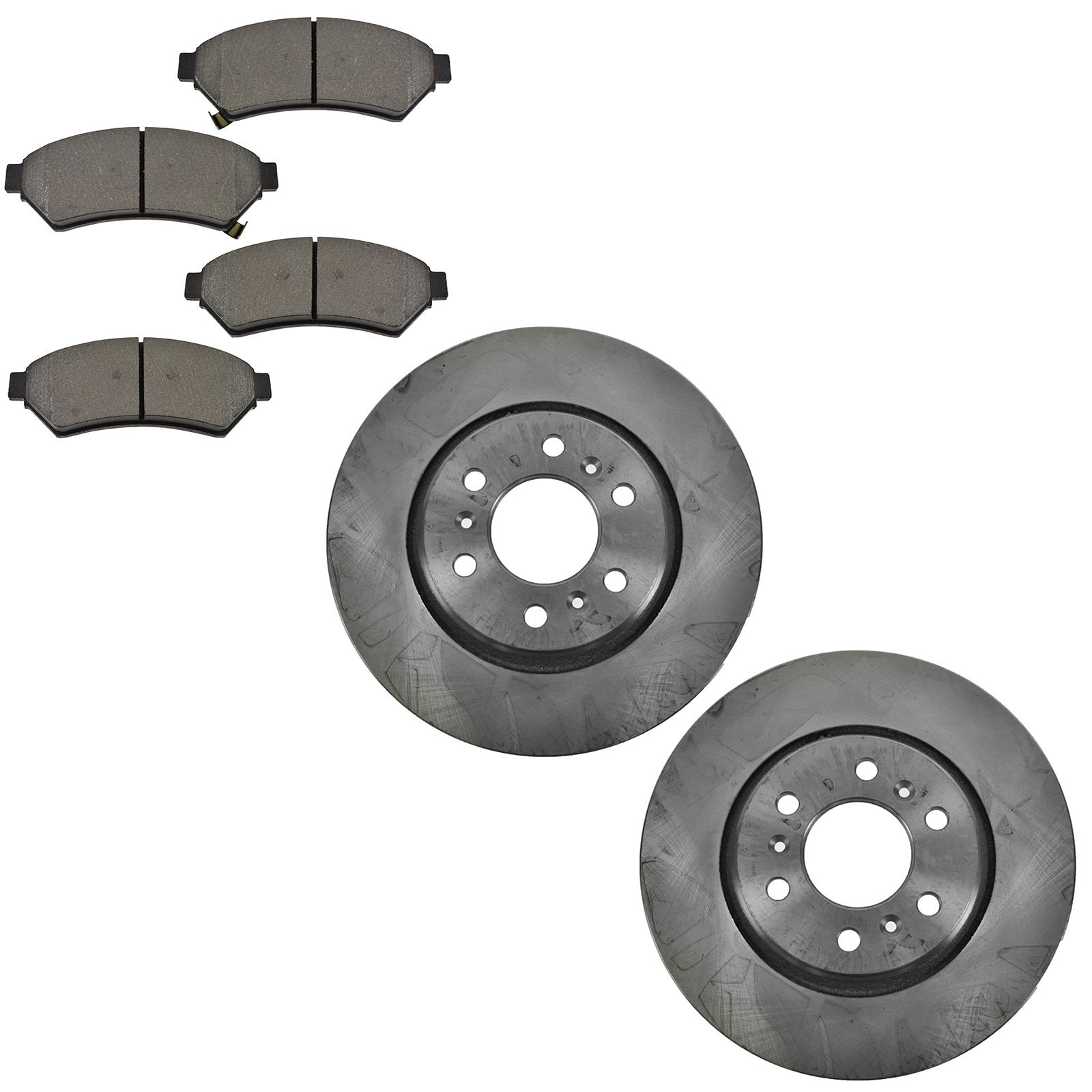 Trq Front Brake Pad & Rotor Kit Brake Pads Brake Rotor Semi-Metallic Compatible With 2006-2007 Buick Terraza 2006-2008 Chevrolet