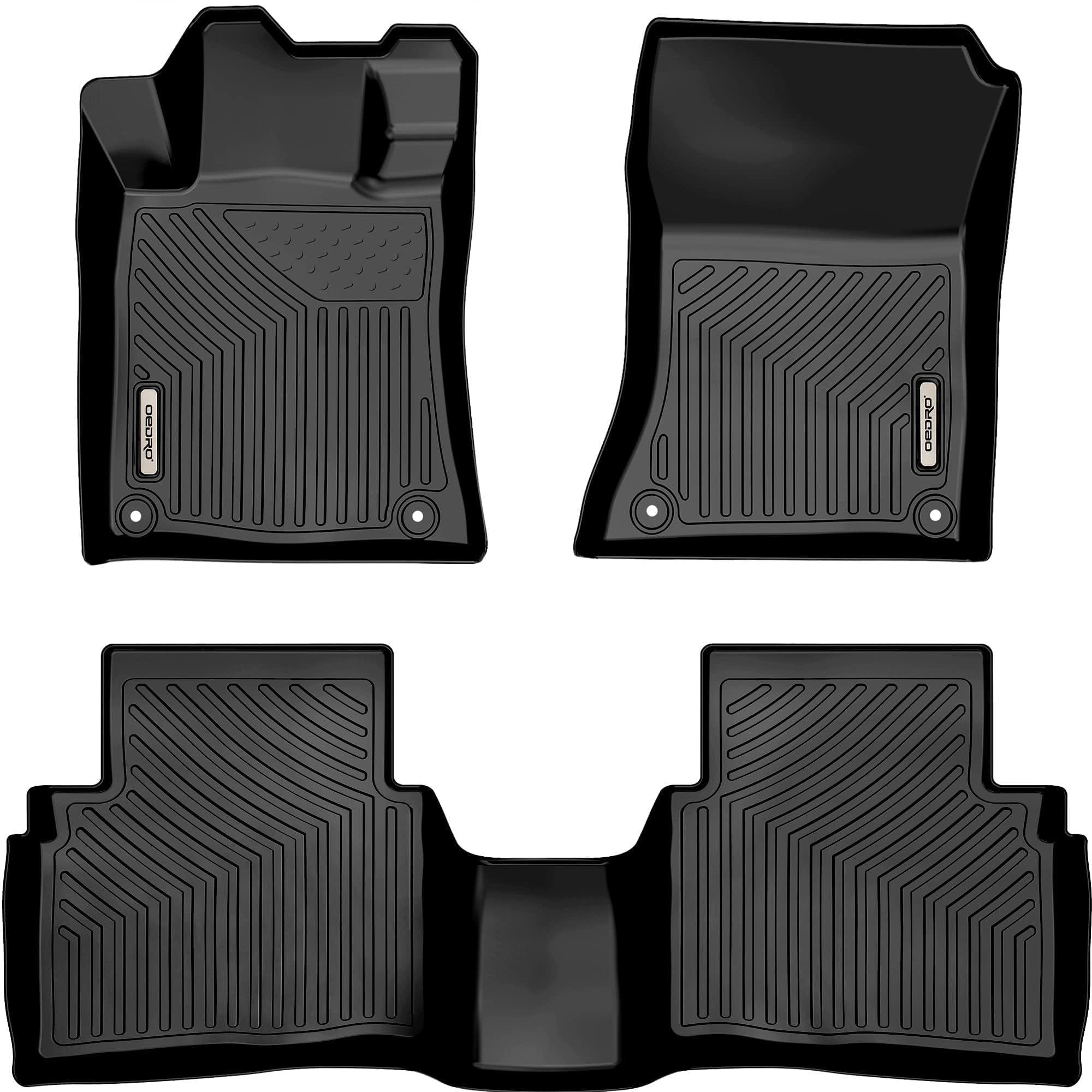 Oedro Floor Mats Compatible With 2019-2025 Nissan Altima, Unique Black Tpe All-Weather Guard Includes 1St And 2Nd Row Full Set L