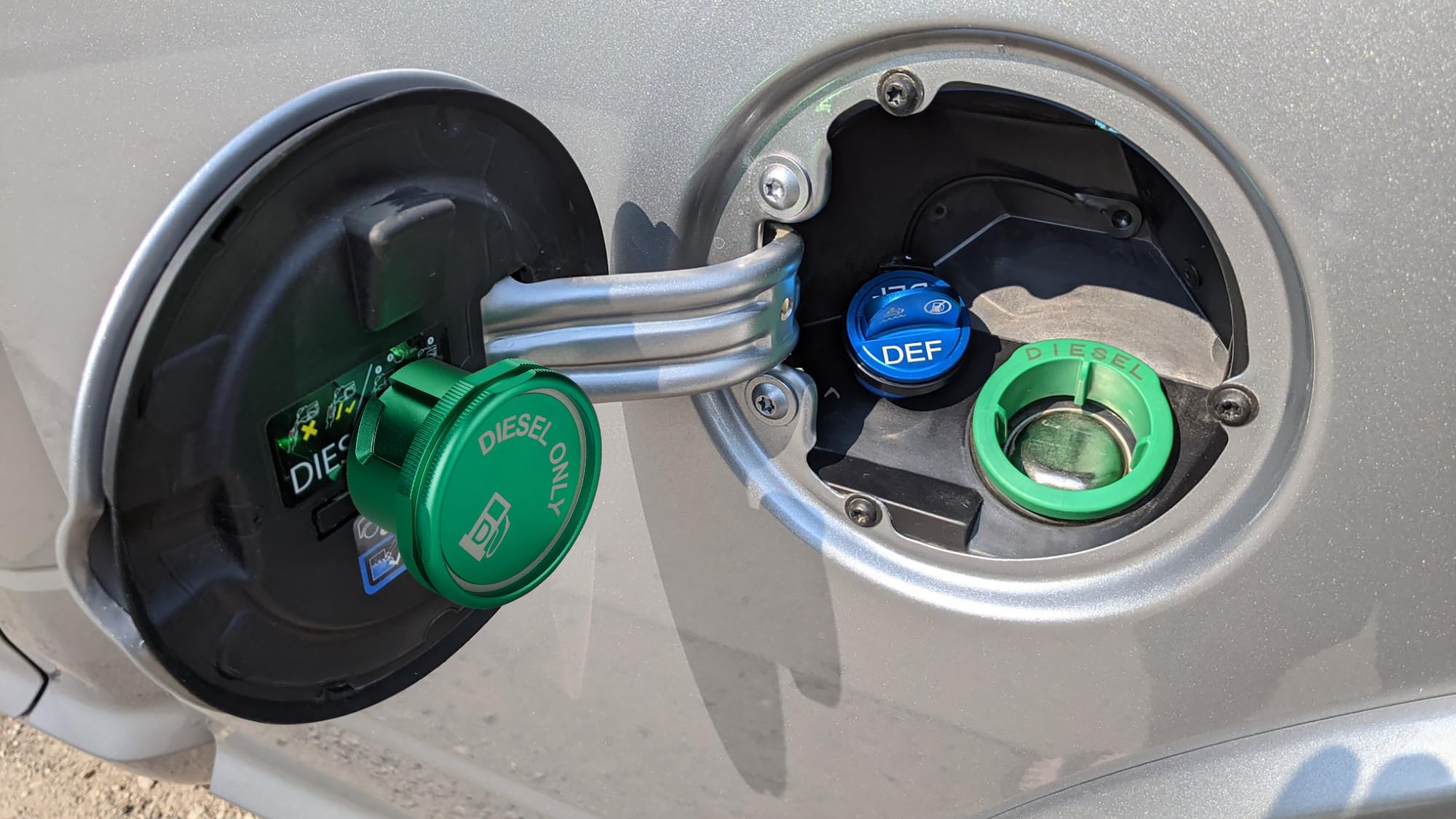 JOJOY LUX Diesel Fuel Cap - Magnetic Green Aluminum Replacement for 2019-2024 Ram 1500 2500 3500 - Durable Automotive Accessory