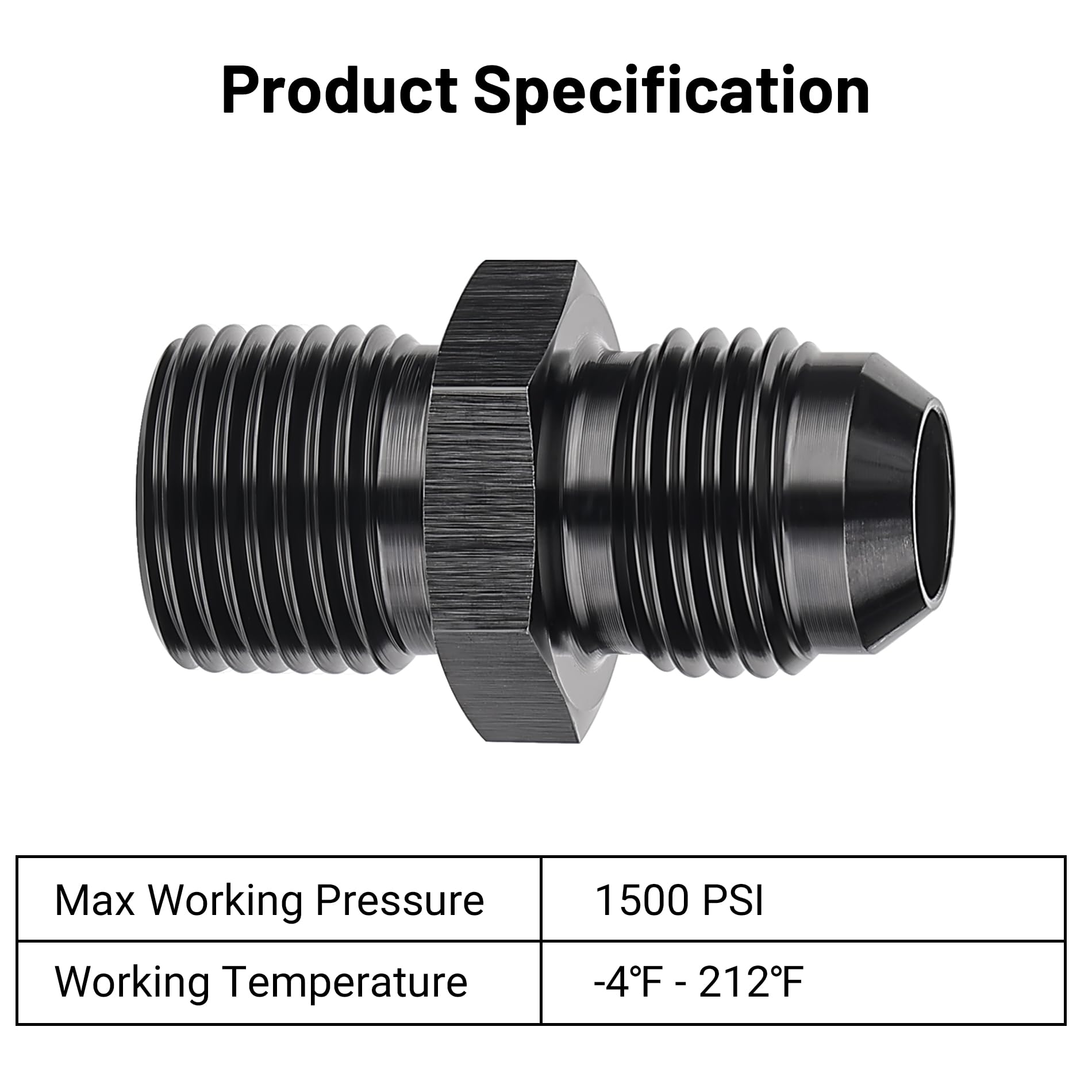 Evil Energy 6An Male Flare To M14 X 1.25Mm Male Metric Fitting Adapter Aluminium Alloy 2Pcs