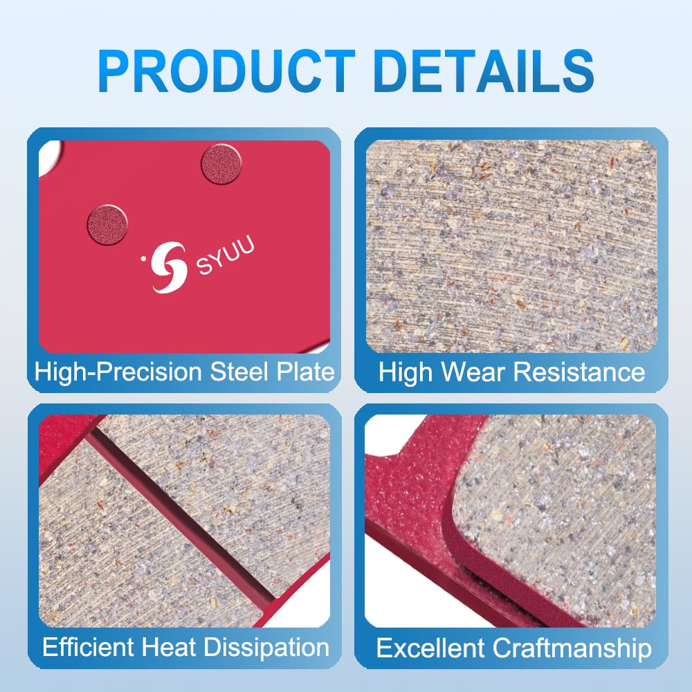 S SYUU Ceramic Motorcycle Brake Pads Set - Front & Rear - High-Performance, Low Noise - Compatible with Victory Vegas 03-07 Vega