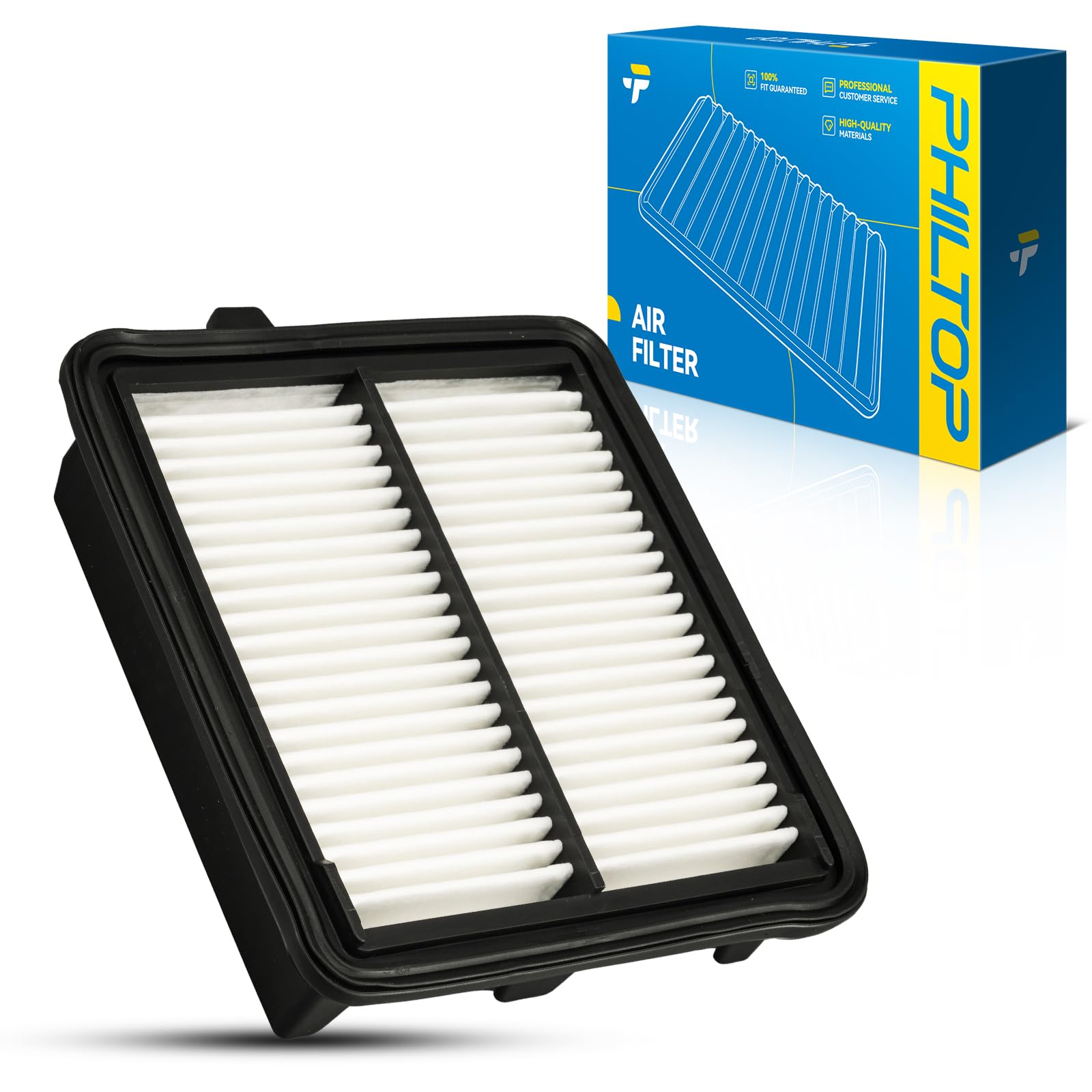 PHILTOP Engine air filter CA10720 Replacement for 2010-2014 Honda Insight 1.3L, Rigid Panel