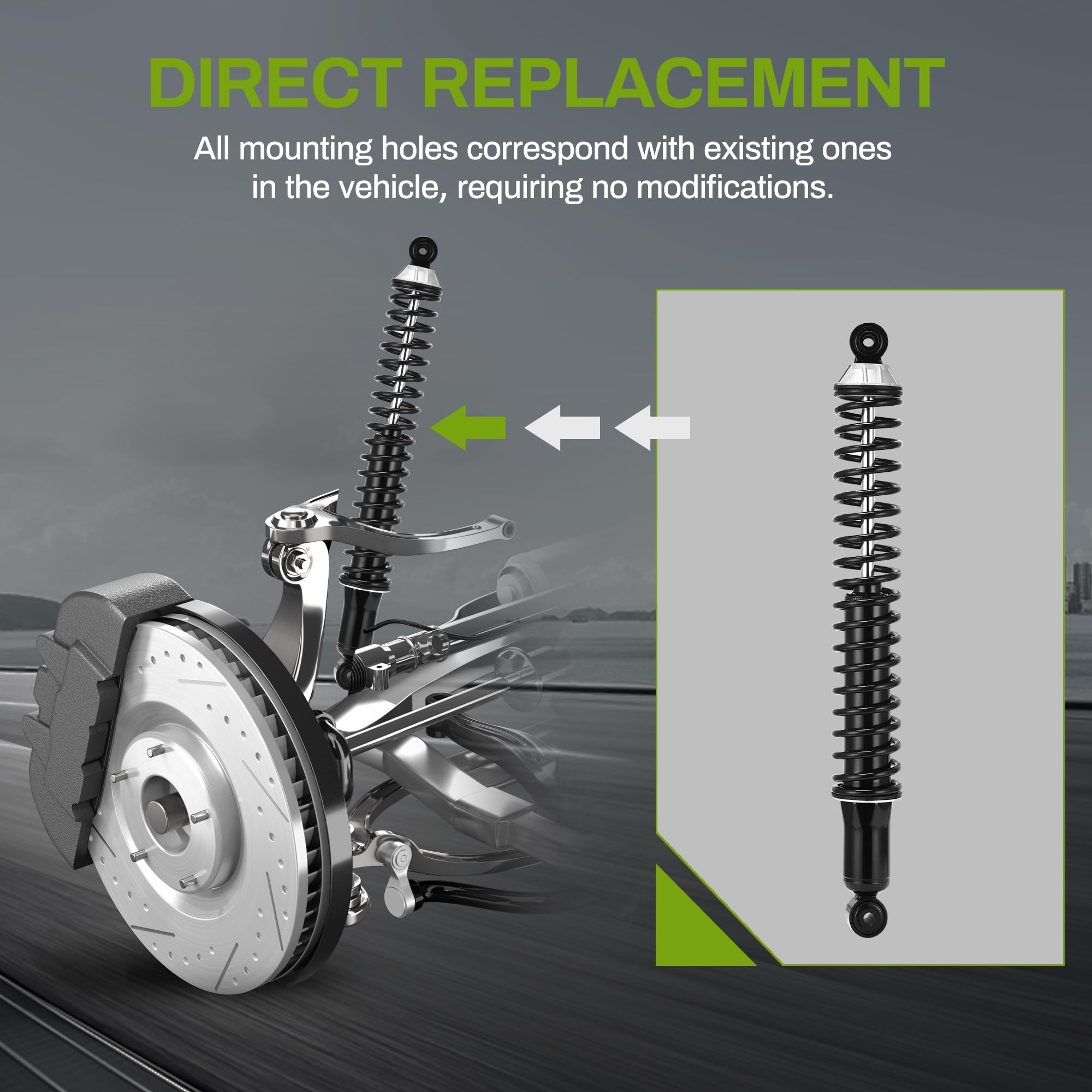 Autosaver88 Rear Load Shocks And Strut Compatible With 2006-2010 Commander, 2005-2010 Grand Cherokee