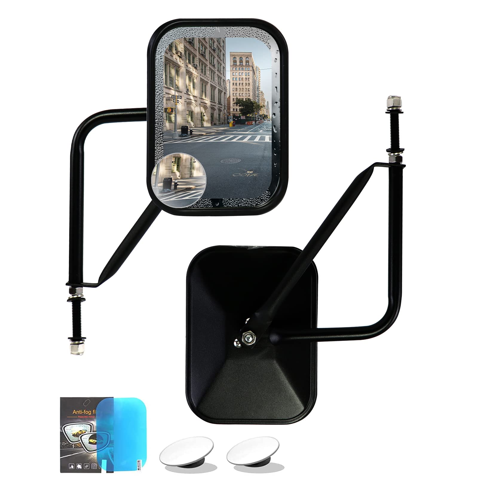 Doors Off Mirrors Compatible with Jeep Wrangler JK JL & Unlimited,Anti-shake and Wider View Mirror Door Off Easier Install Door 