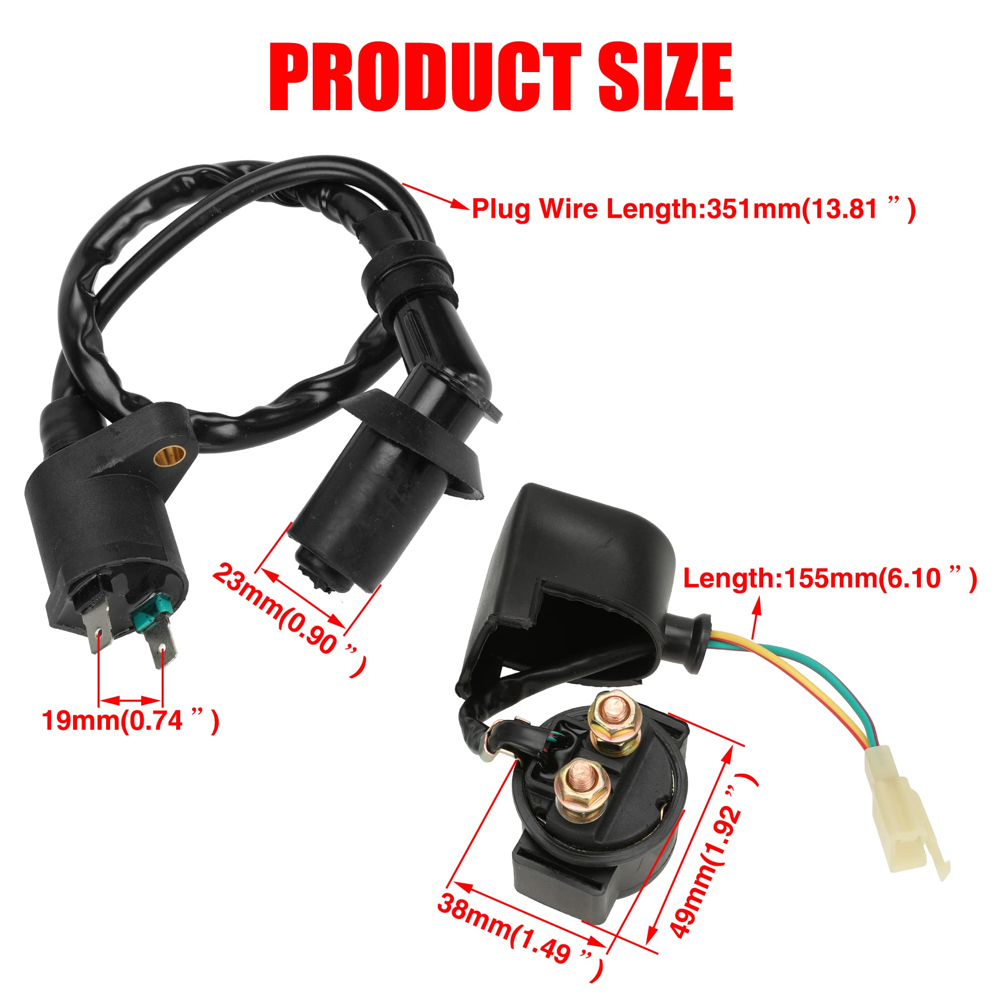 GREHUA AC CDI Box Starter Solenoid Relay Ignition Coil Voltage Regulator Rectifier Spark plug for GY6 50cc 125cc 150cc 4-stroke