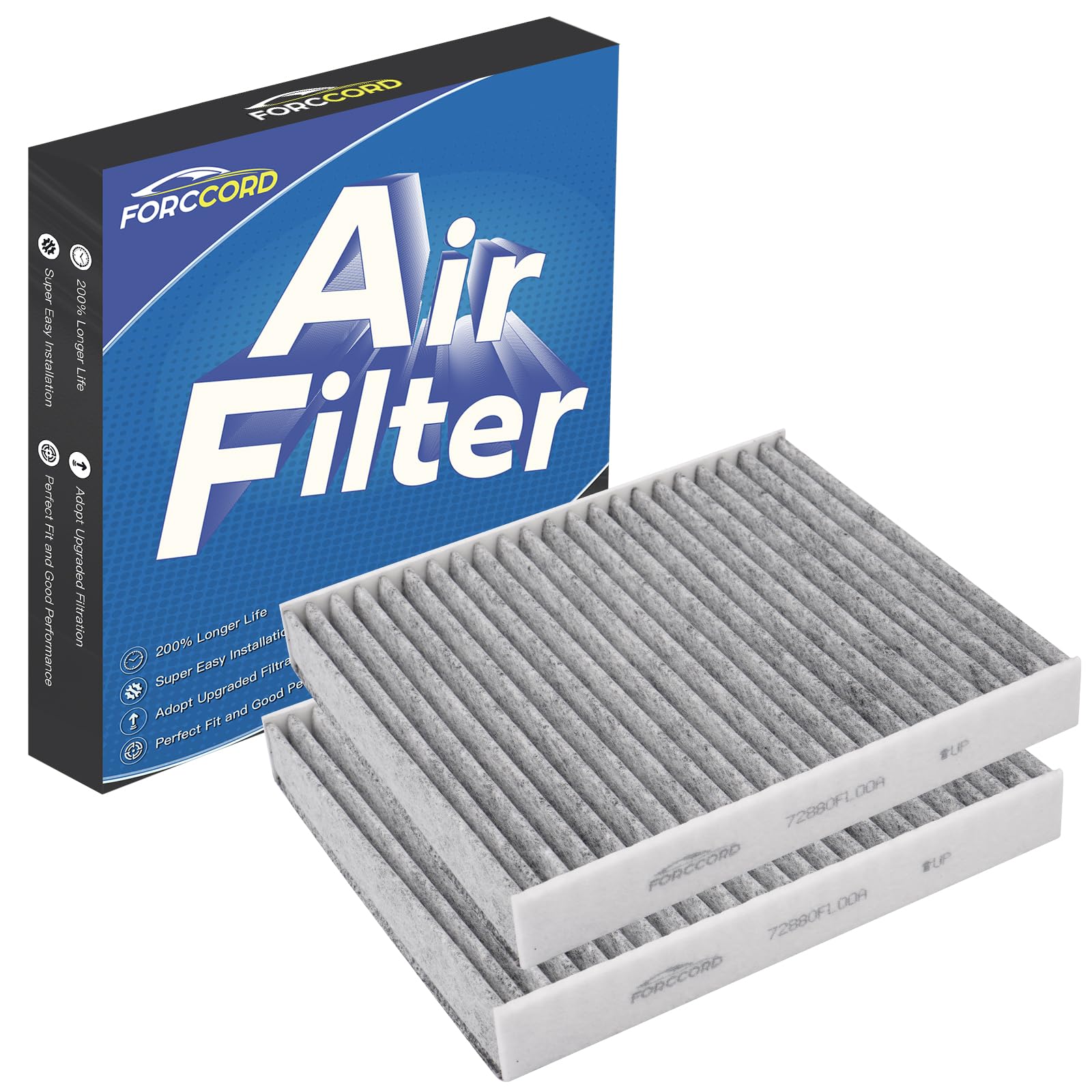 Forccord 2 Pack HEPA Cabin Air Filter Fits for 2022-2026 Tundra, 2018-2026 Lexus LS500h, 2023-2026 Sequoia, 2024-2026 Tacoma Act