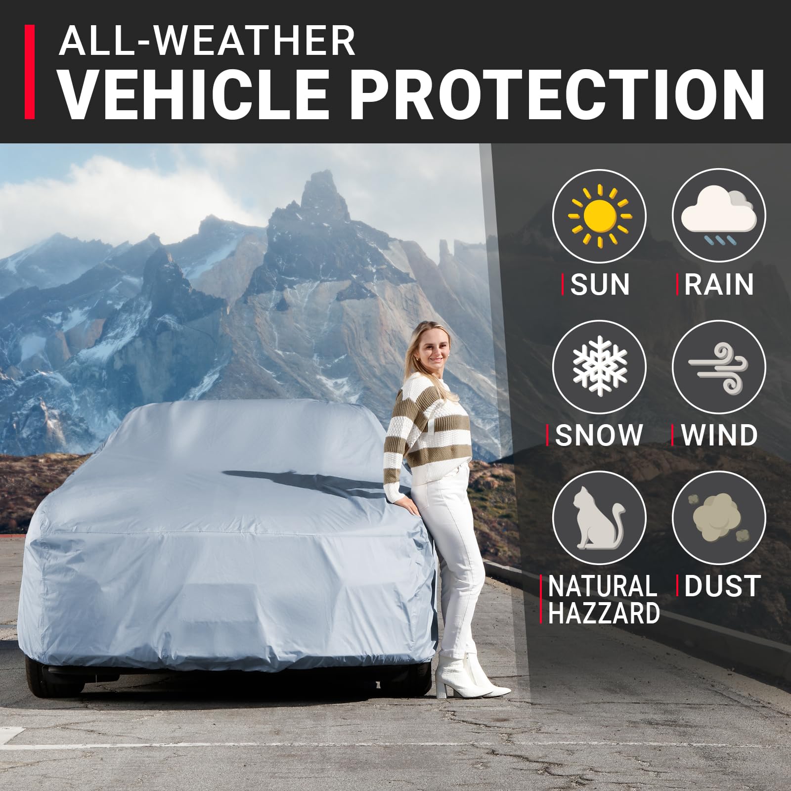 Icarcover Custom Car Cover For Hyundai Genesis Coupe 2010-2016, Waterproof All-Weather Rain Snow Uv Sun Protector Full Exterior