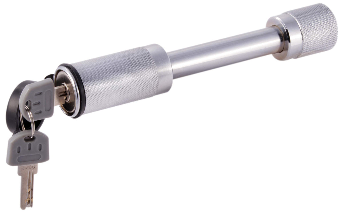 Maxxhaul 70050 Trailer Hitch Lock - Heavy Duty 5/8''- Hitch Locking Receiver Pin With 2 Keys, Chrome