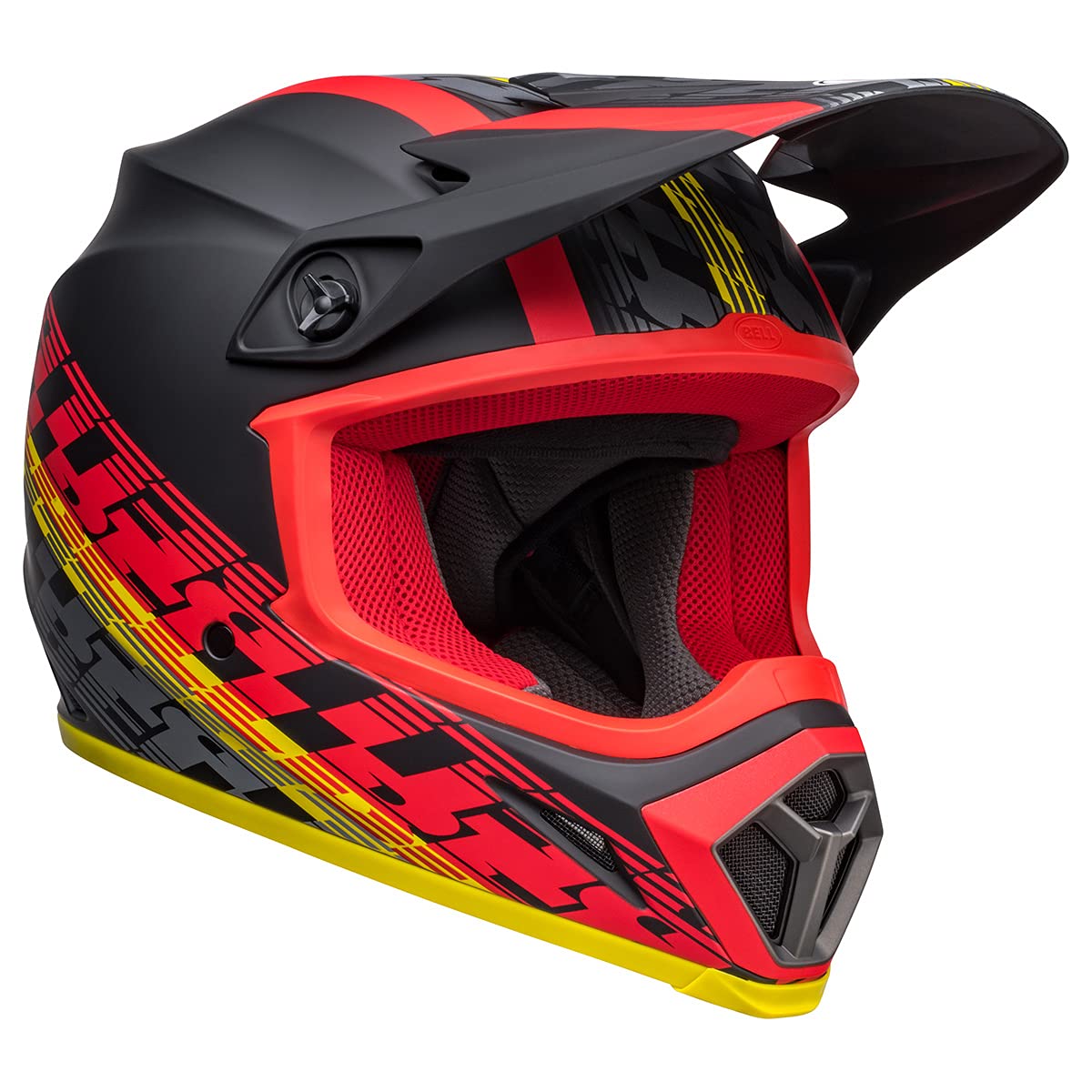 bell black and red helmet Bell Mx-9 Mips Dirt Helmet (Offset Matte Black/Red