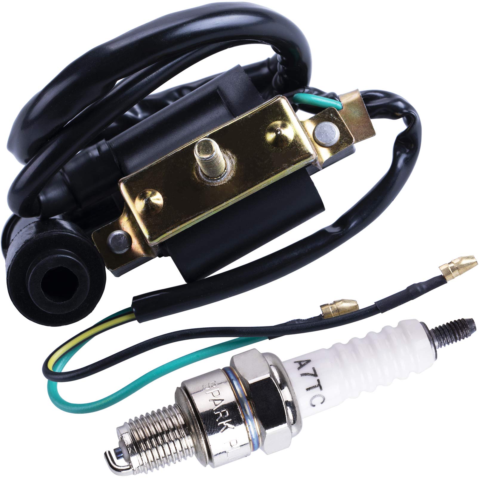 CNCMOTOK 50cc Falcom 70cc 90cc 110cc 125cc Ignition Coil Spark Plug for Coolster 3050B ATV-3050B 3050 B3050A Kids 4 Quad Four Wh