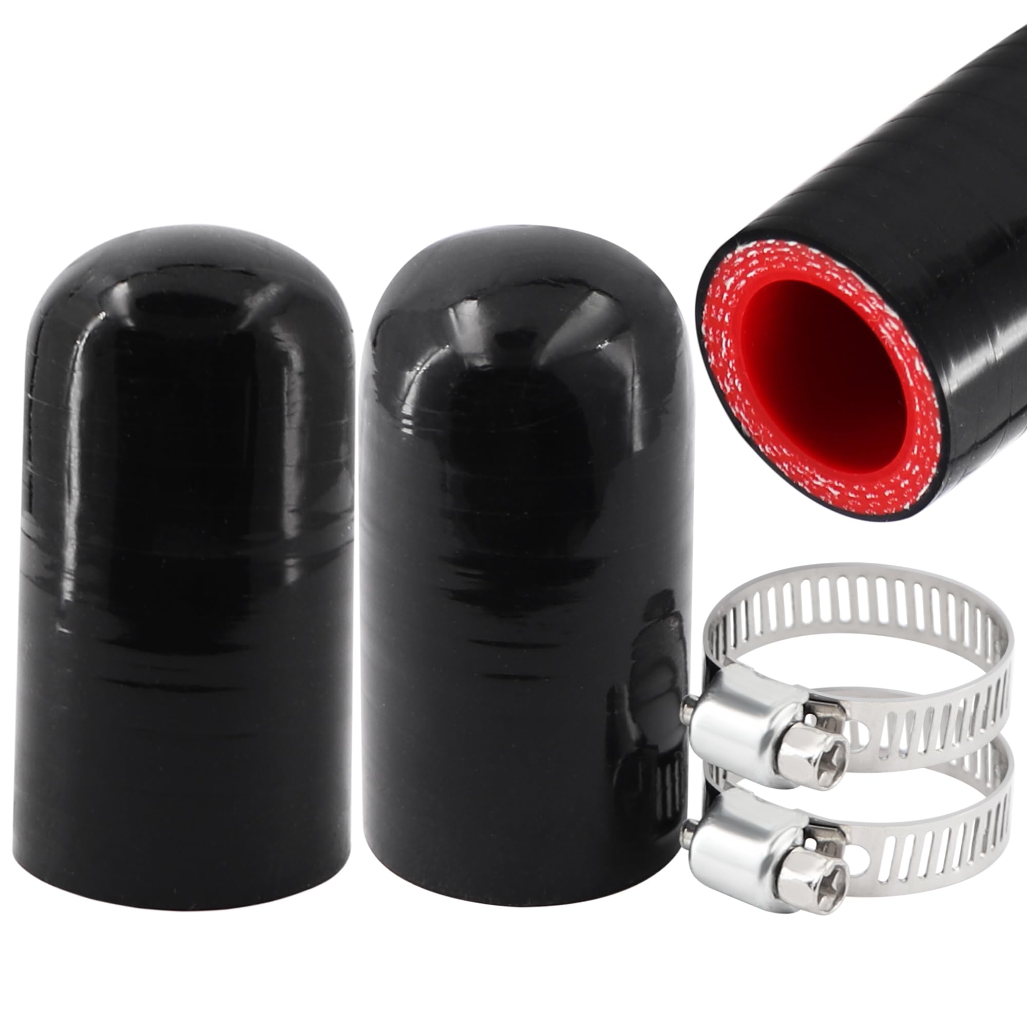 2Pcs High Temperature 4-Ply Reinforced Silicone Hose Cap ID 3/4 Inch(19mm) Hose End Plug for Turbo Bypass Valve/Throttle Body Wa
