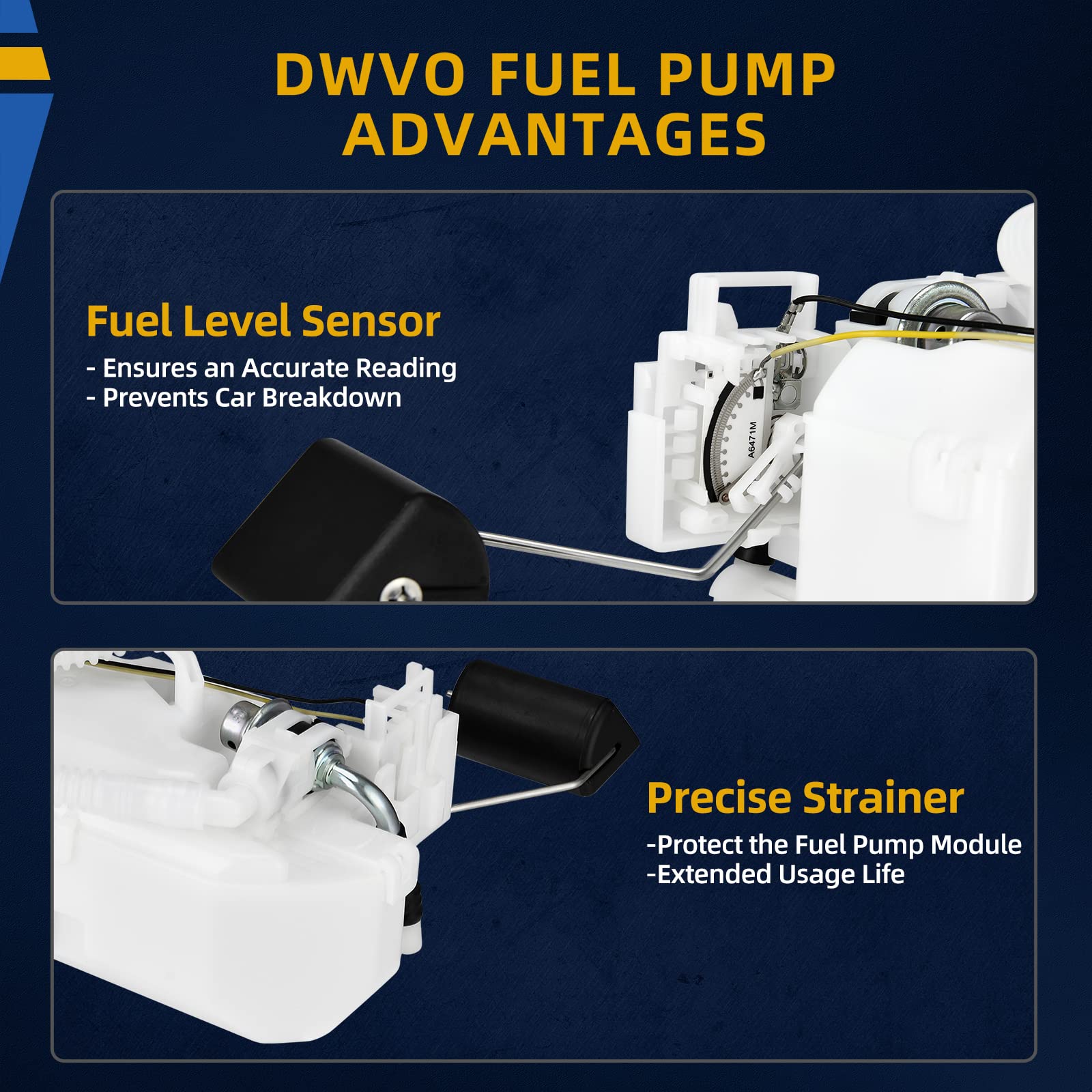 DWVO Fuel Pump Compatible with 2001 2002 2003 2004 2005 Civic L4 1.3L 1.7L 2.0L