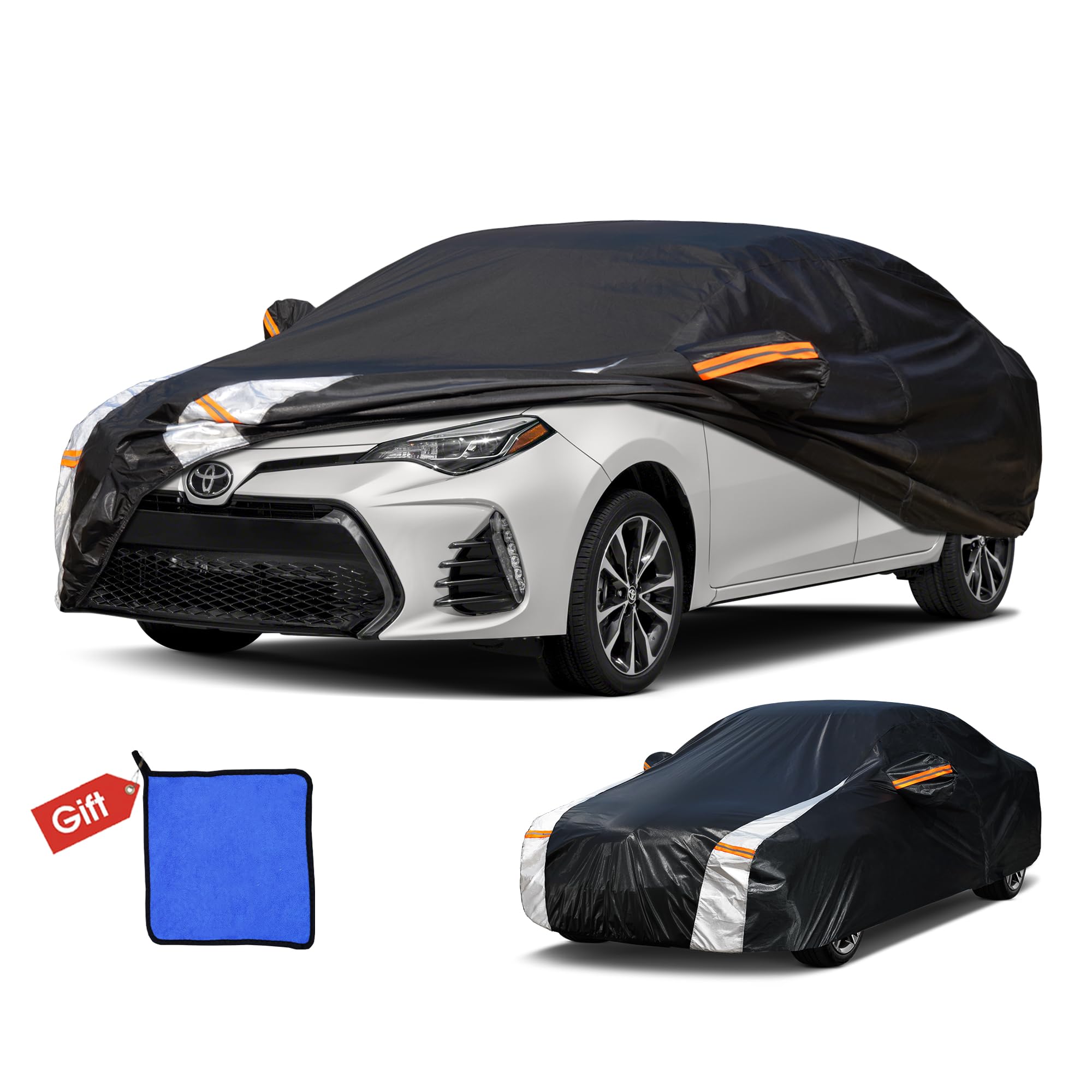 Cotryvox Car Cover for Toyota Corolla (2009-2025) Sedan All-Weather Outdoor Waterproof Rain Snow UV Sun Protector Full Exterior 