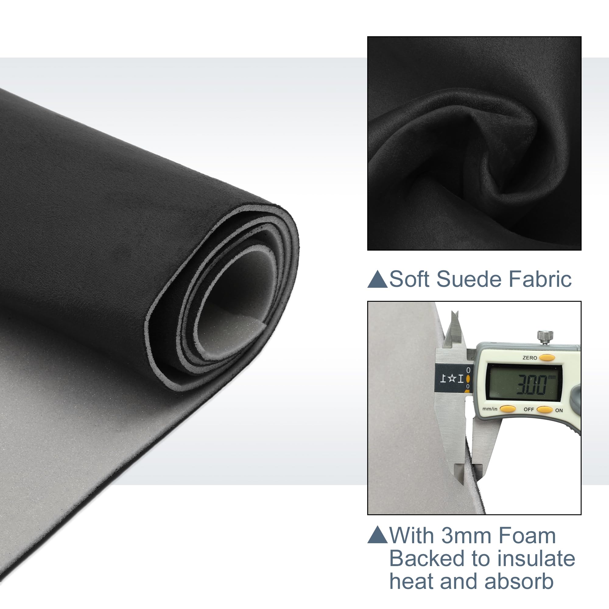 X AUTOHAUX Suede Headliner Fabric 36'' Length x 60'' Width Foam Backed for Car Truck SUV Interior Trim Protect Aging Broken Fade