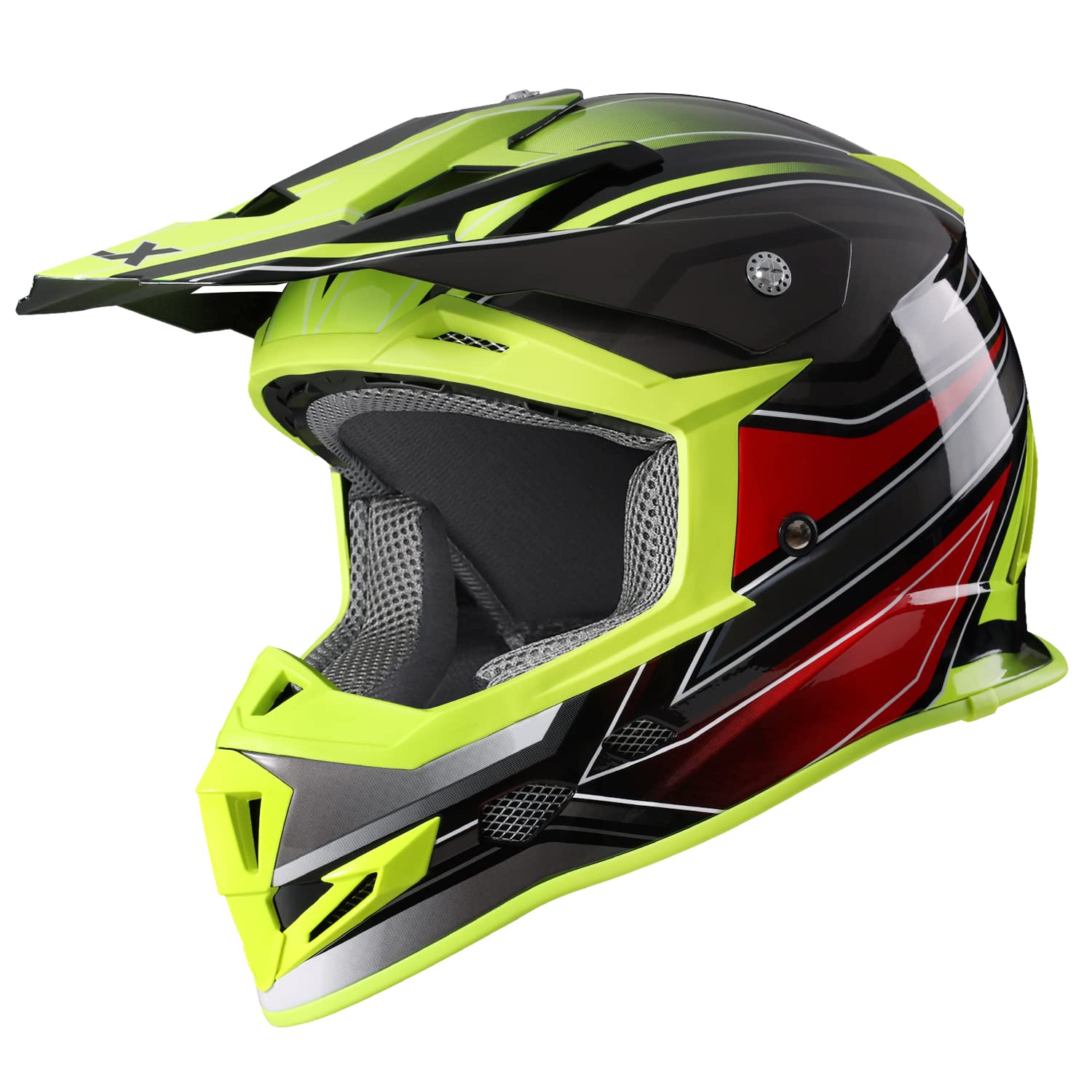 Glx Gx23 Dirt Bike/Motocross Helmet - Sear Yellow, Medium - Dot Approved