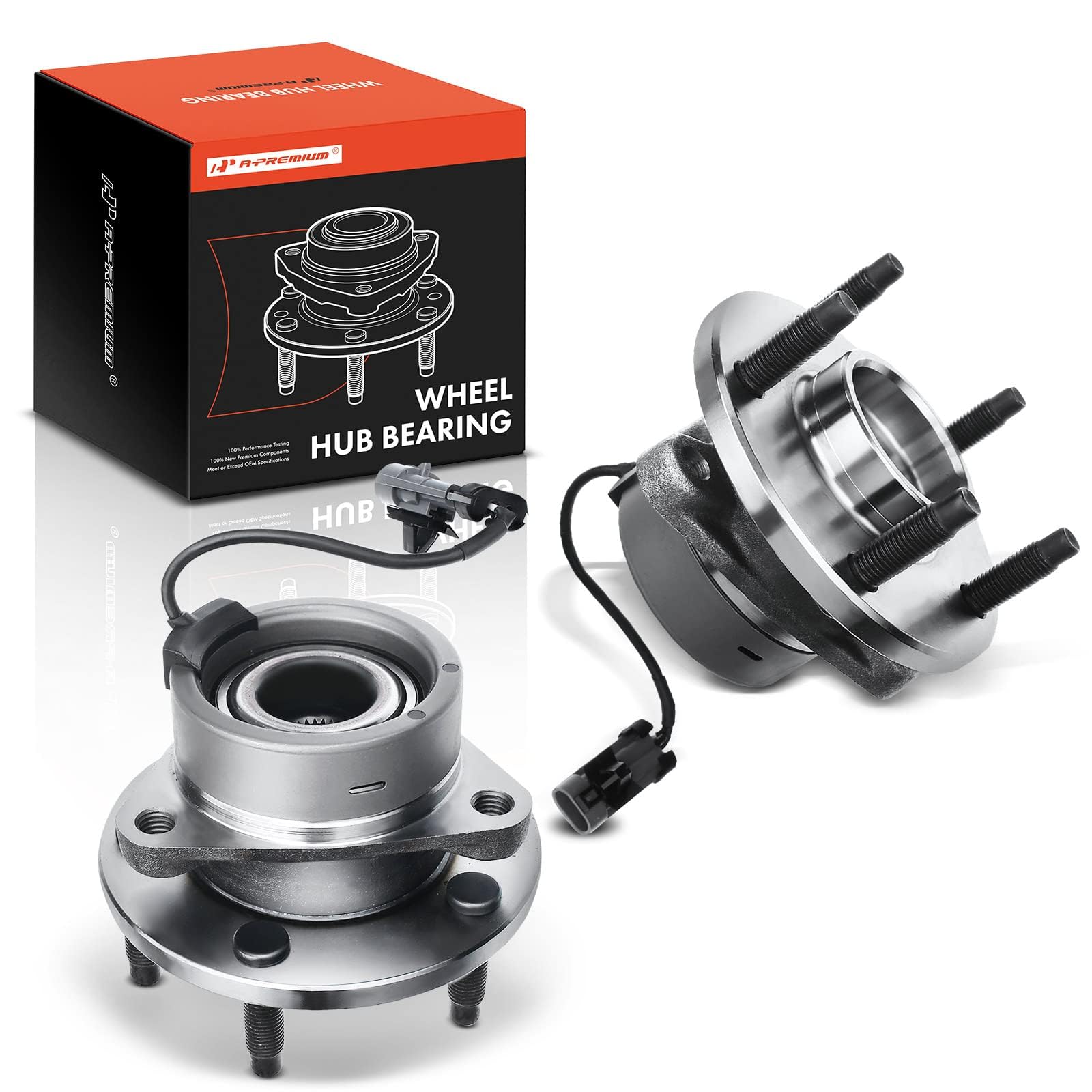 A-Premium 2 x Front Wheel Bearing and Hub Assembly with ABS & 5-Lug Compatible with Chevrolet Malibu 2004-2012, HHR & Cobalt 200