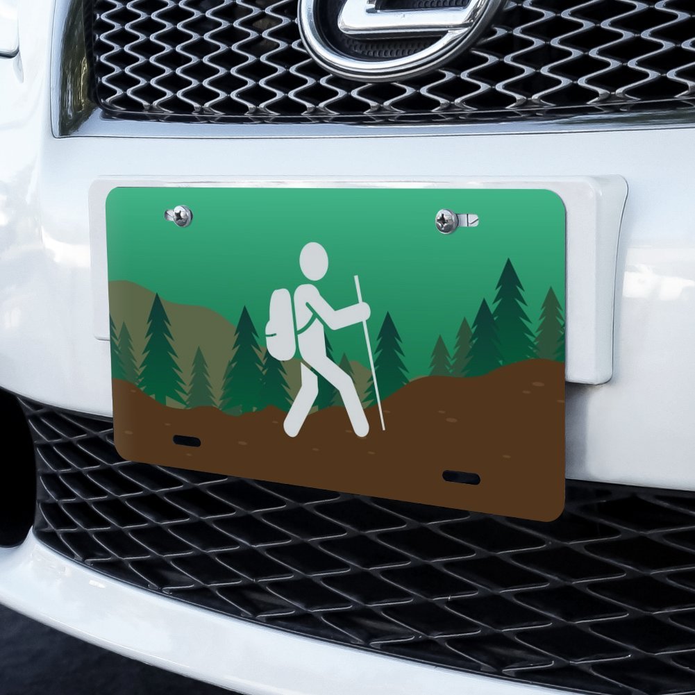 Graphics & More Hiker Hiking Symbol Mountain Nature Novelty Metal Vanity Tag License Plate